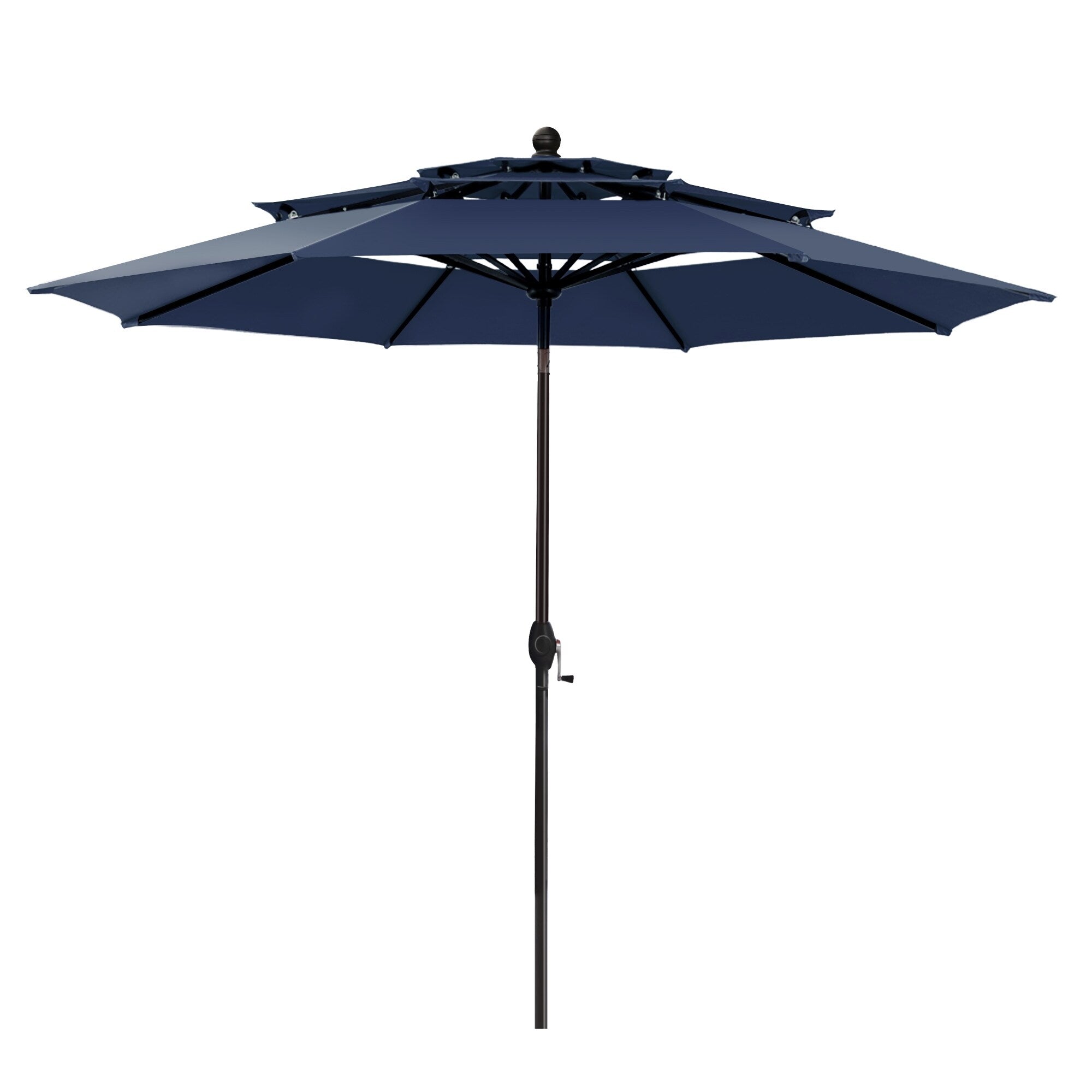 Parasol de terrasse inclinable à 3 niveaux de 10 pieds de MAISON ARTS, parasol d'extérieur à double ventilation avec lumières LED