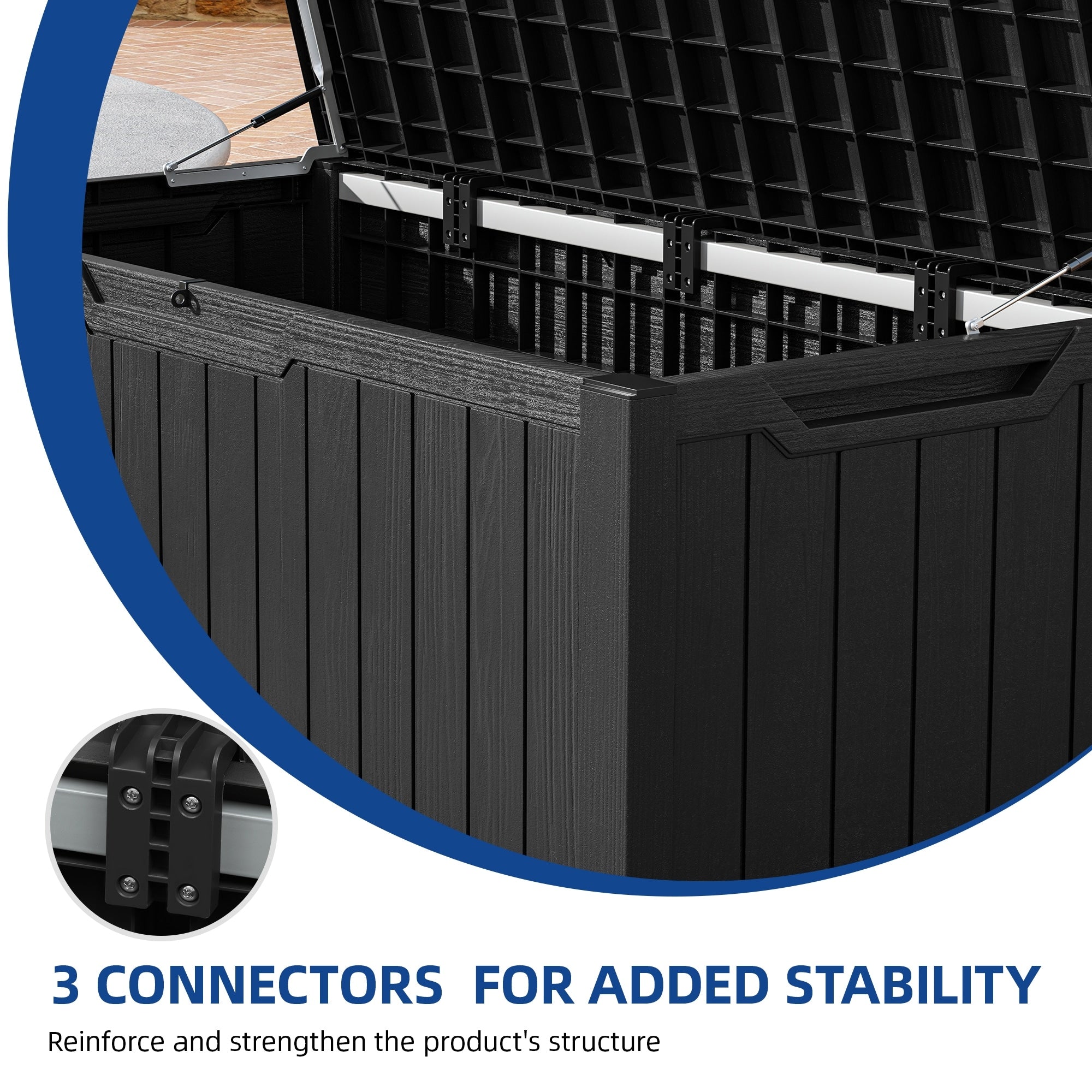 Coffre de pont verrouillable en résine résistant à l'eau de 120 à 260 gallons