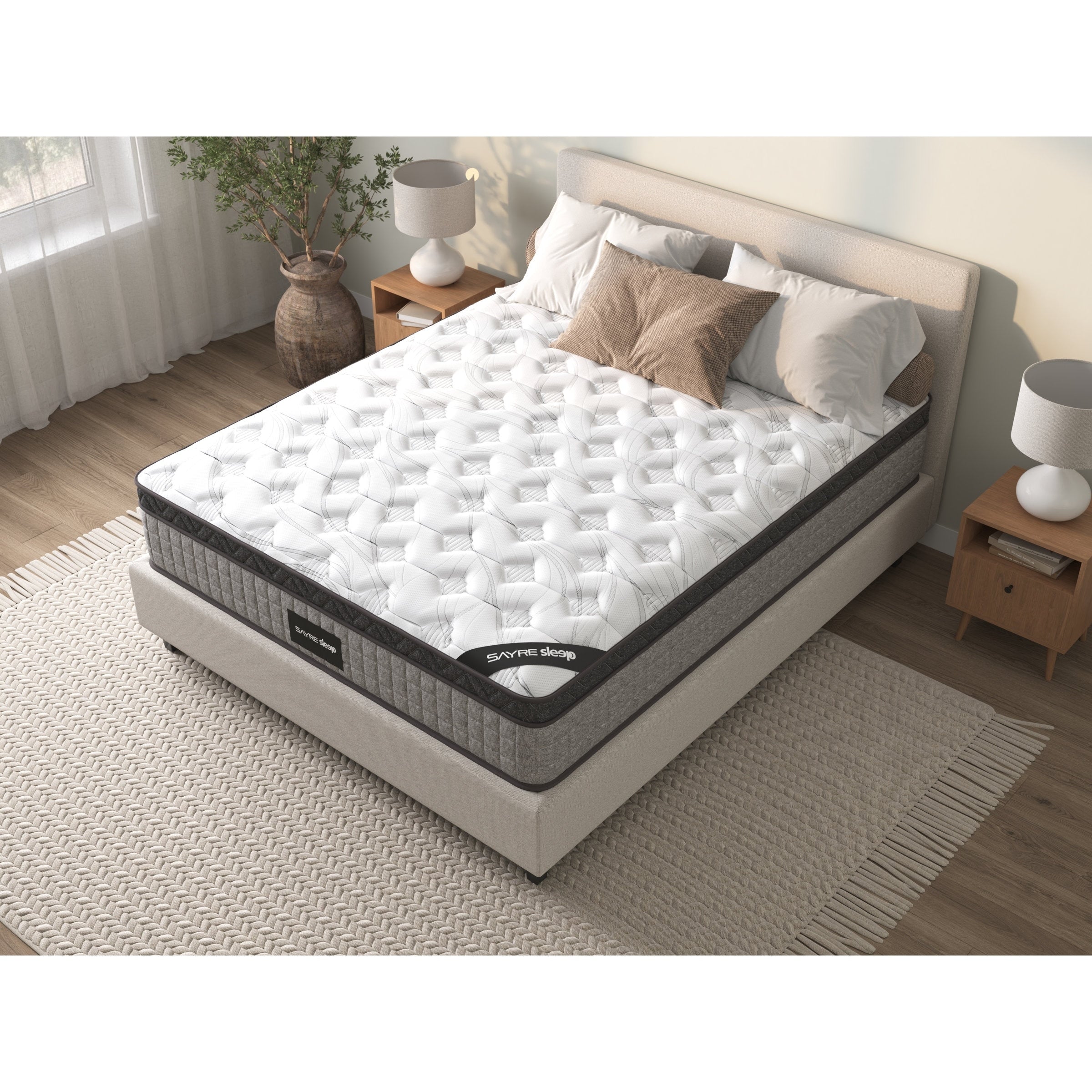 Assemblé aux États-Unis - Matelas hybride 12 Diamond à ressorts ensachés et mousse à mémoire de forme Cool Gel