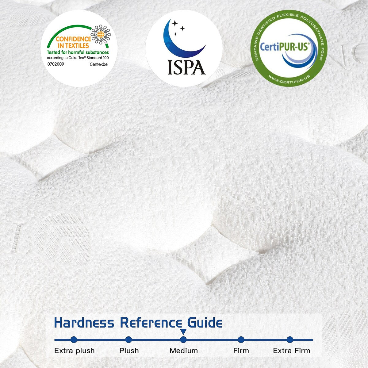 12 matelas hybrides en mousse à mémoire de forme moyenne dans une boîte