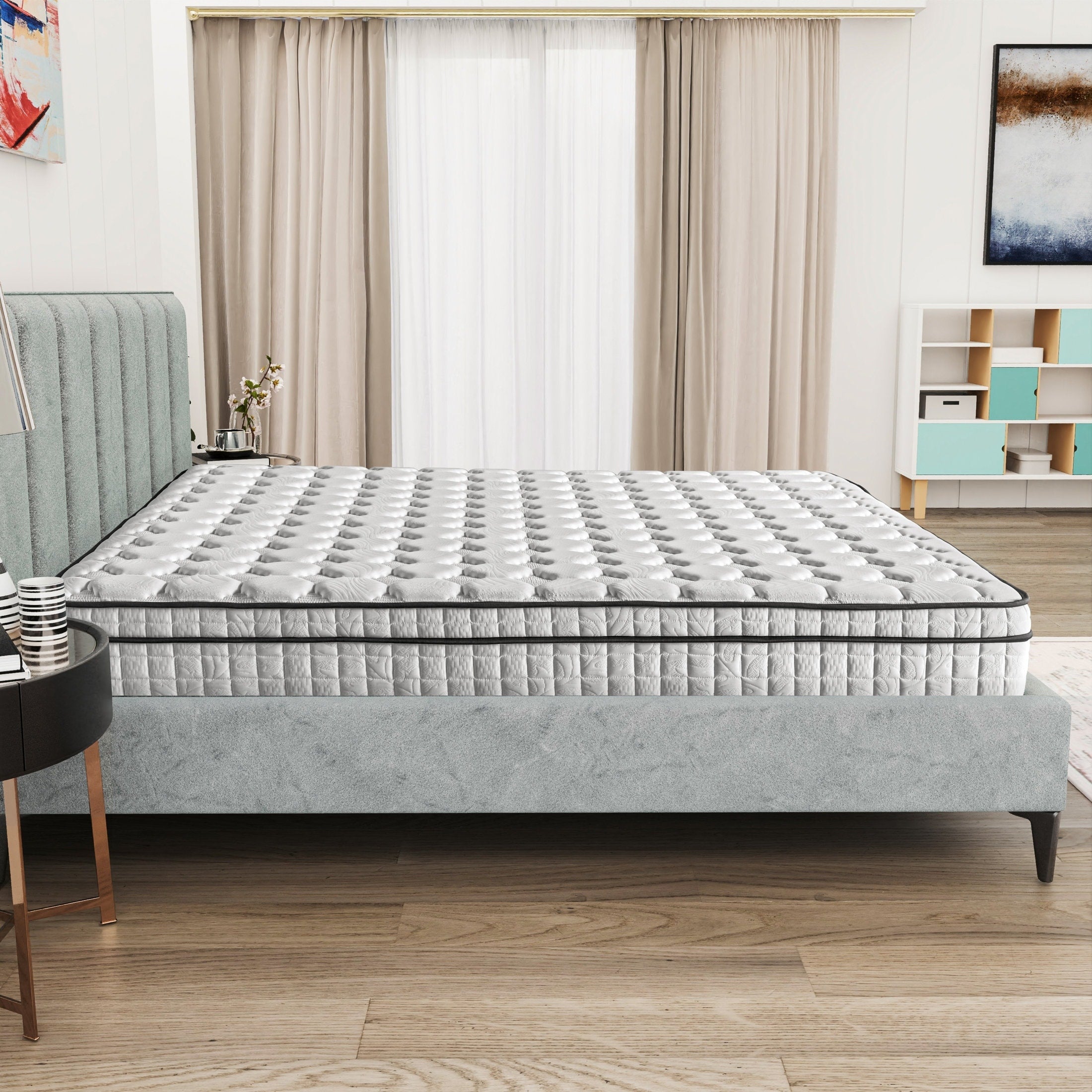 Assemblé aux États-Unis - Matelas hybride 12 Diamond à ressorts ensachés et mousse à mémoire de forme Cool Gel