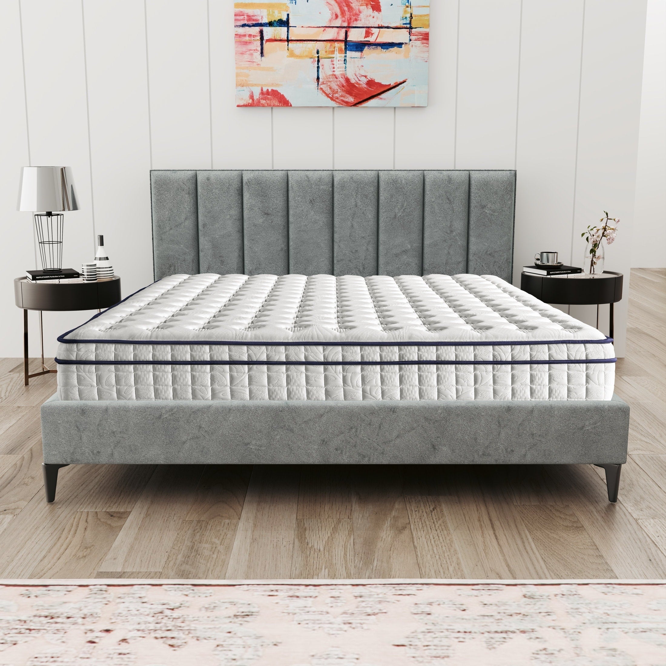 Assemblé aux États-Unis - Matelas hybride 12 Diamond à ressorts ensachés et mousse à mémoire de forme Cool Gel
