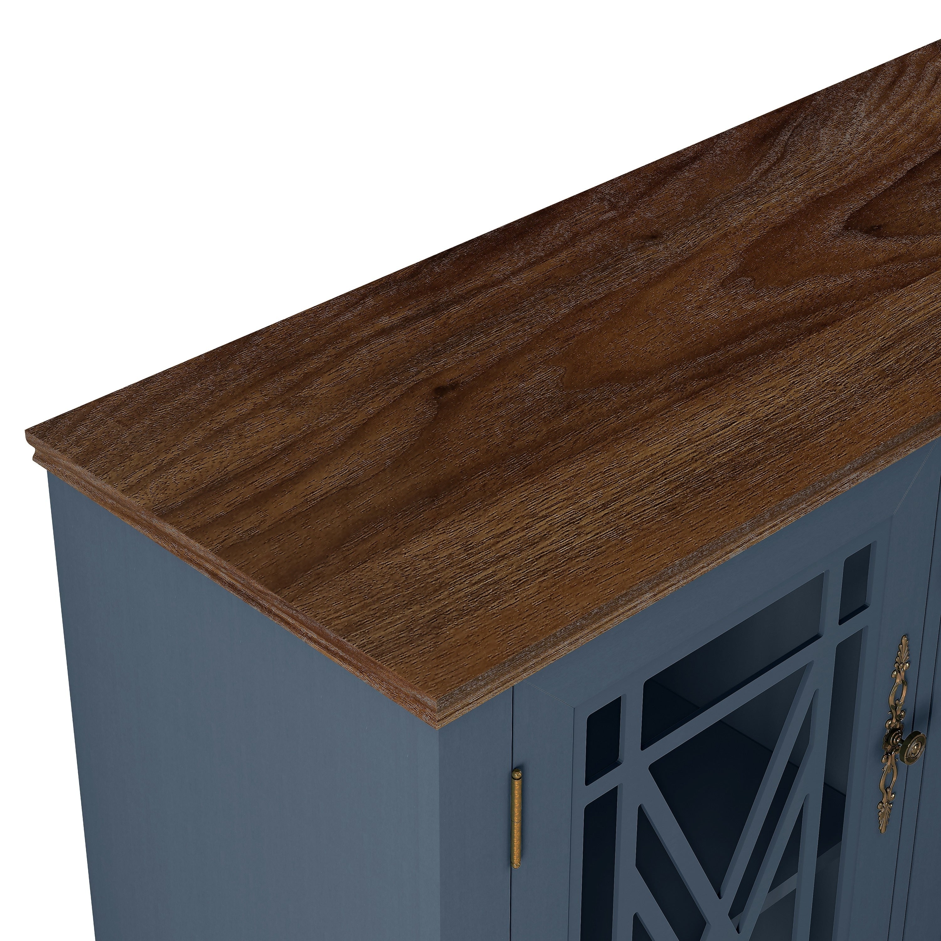 Buffet d'appoint de cuisine en bois de style vintage de 63 po de largeur