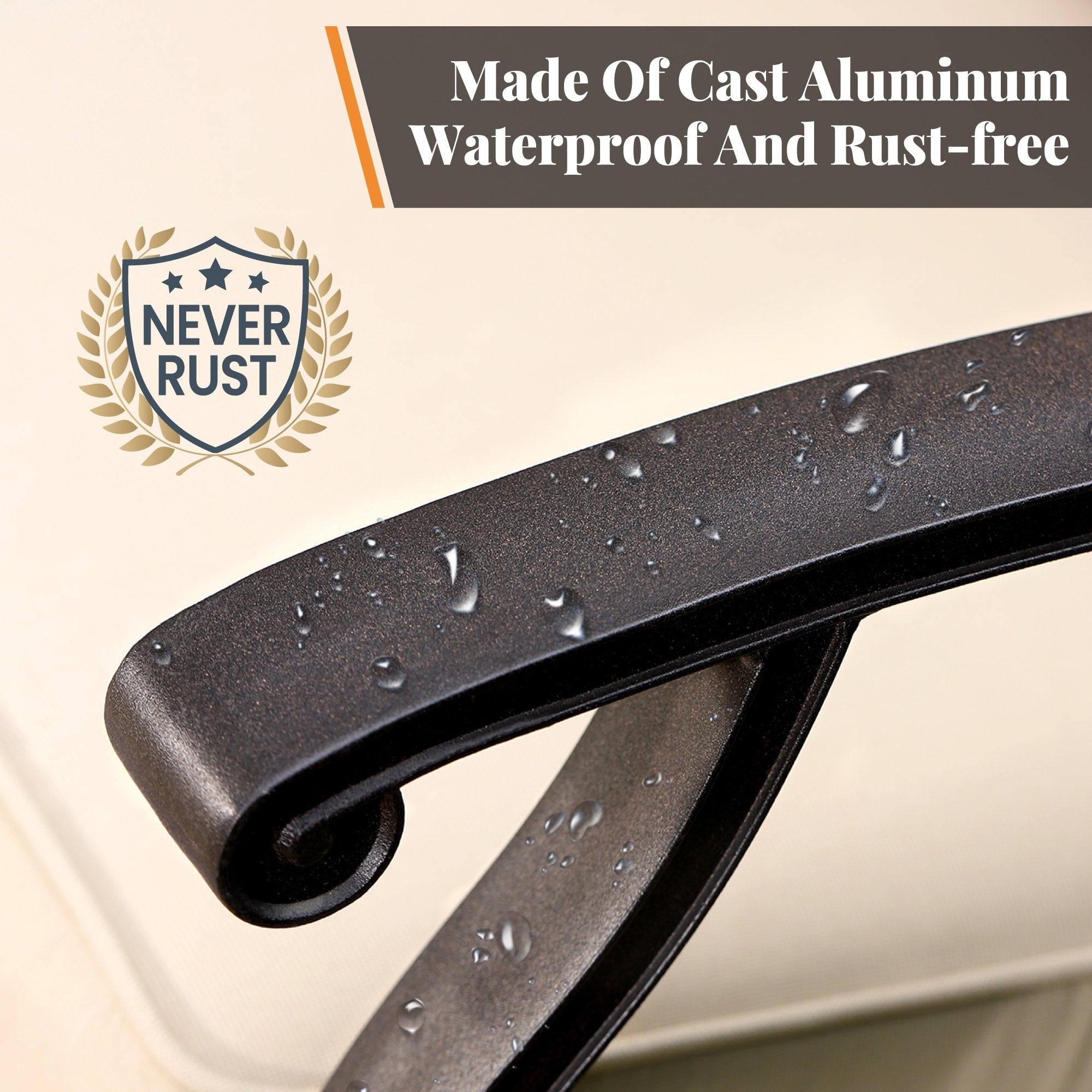 Ensemble de salle à manger/salle à manger de patio en aluminium moulé MAISON ARTS avec table à manger ronde et 6 chaises de patio en aluminium moulé