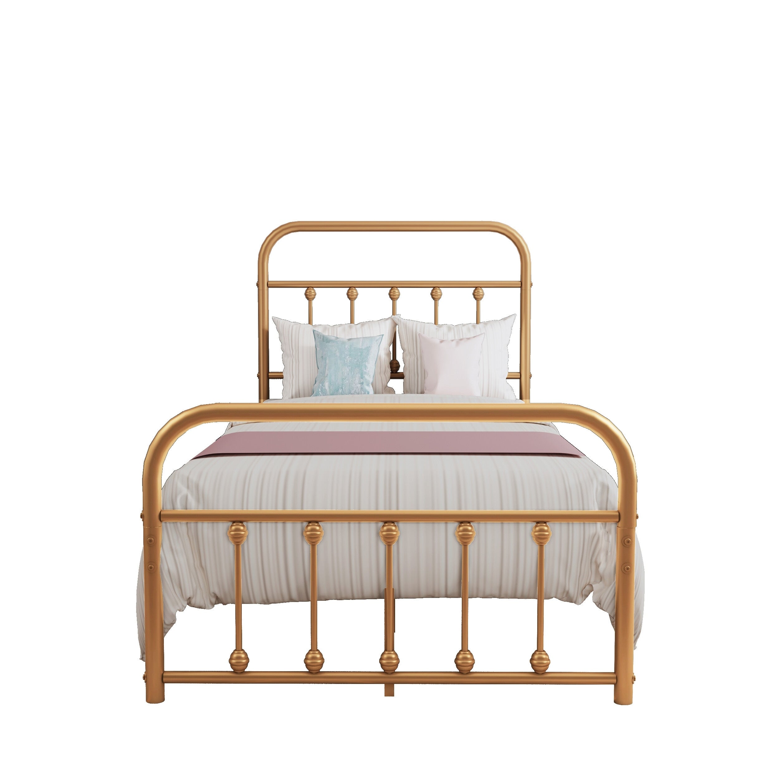 Cadre de lit plateforme en métal vintage simple Alazyhome, montage facile