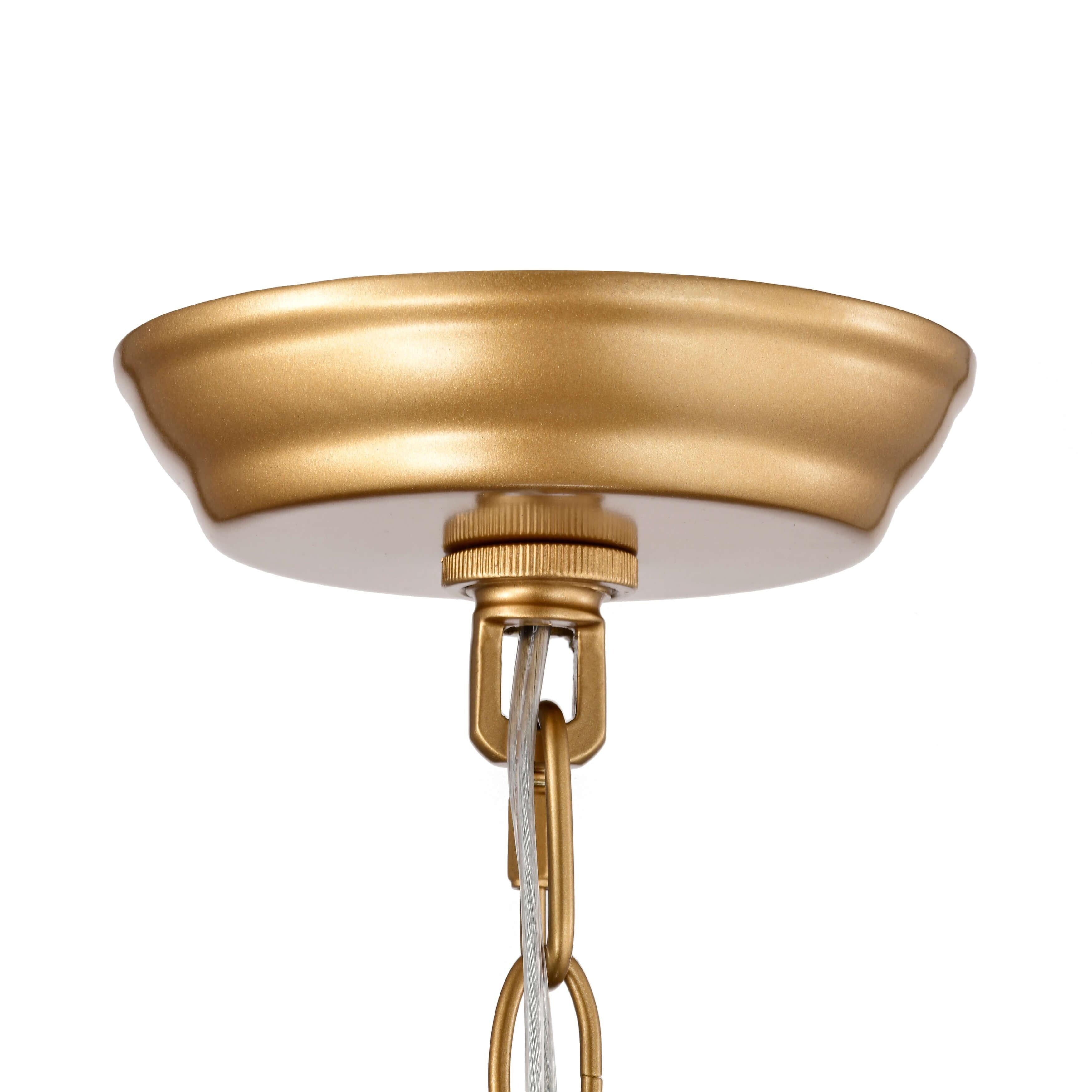 Lustre à abat-jour tambour Anita avec prisme en verre transparent