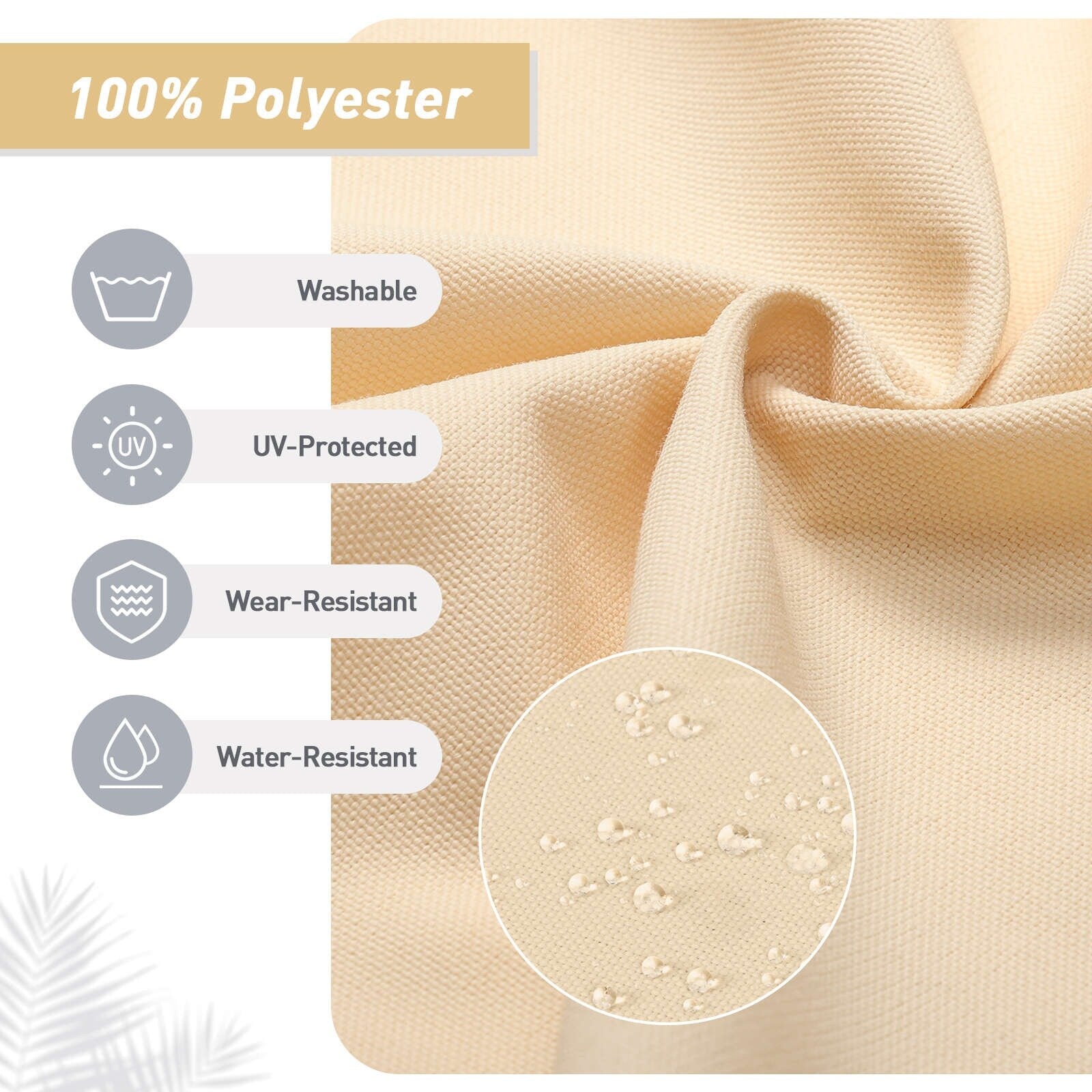 Lot de 4 coussins de chaise à dossier haut Aoodor Patio, 46 x 21 x 4 pouces (coussins uniquement)