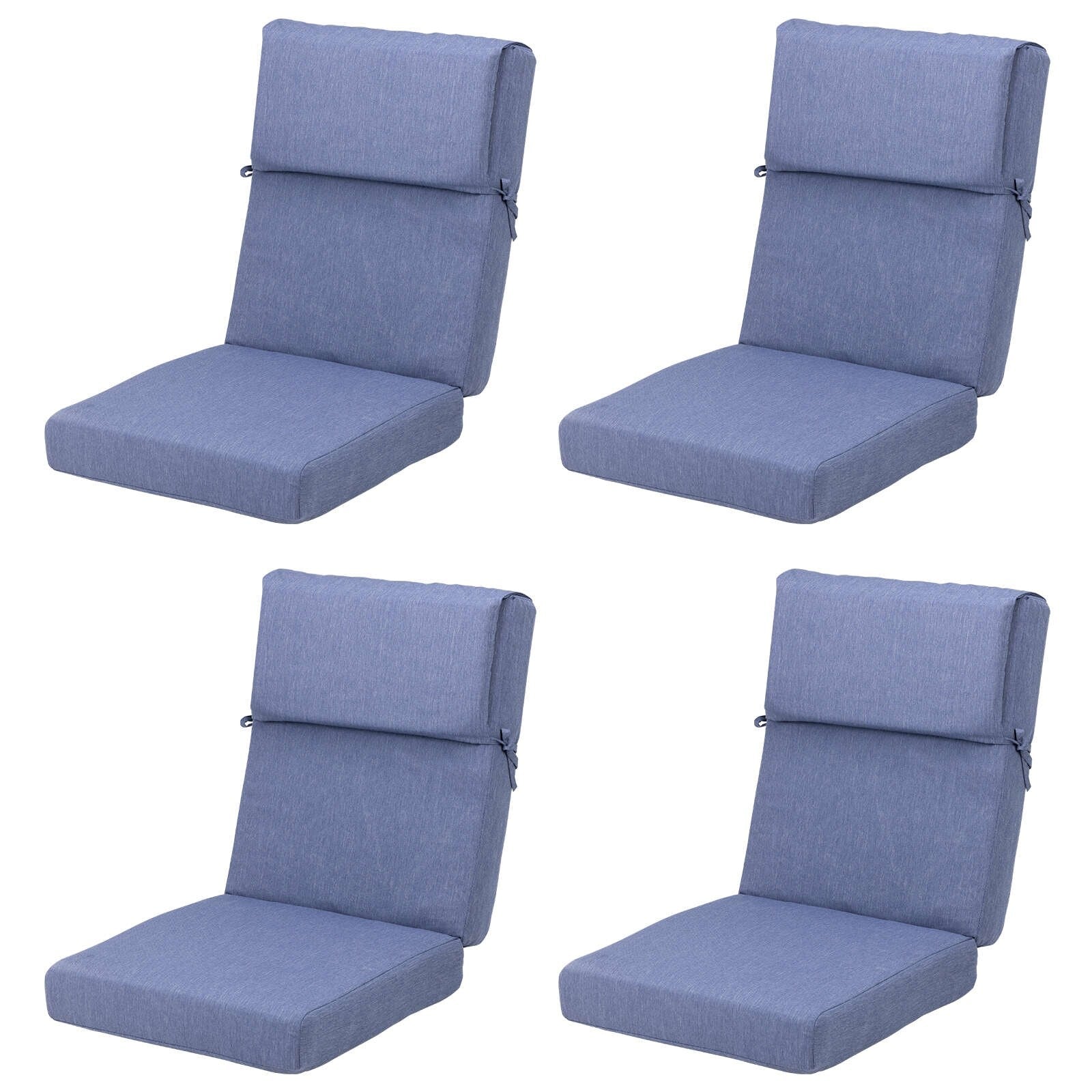 Lot de 4 coussins de chaise à dossier haut Aoodor Patio, 46 x 21 x 4 pouces (coussins uniquement)