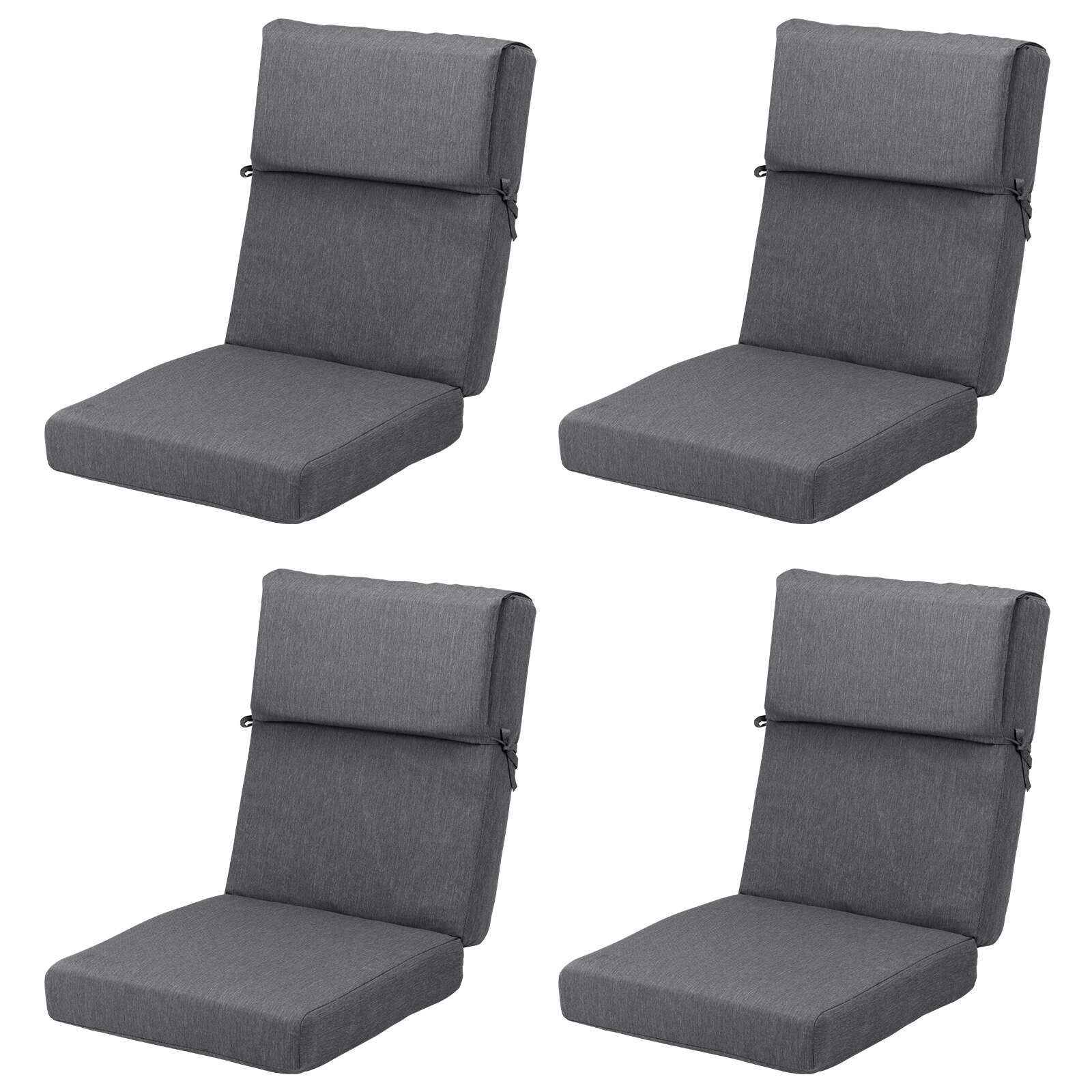 Lot de 4 coussins de chaise à dossier haut Aoodor Patio, 46 x 21 x 4 pouces (coussins uniquement)