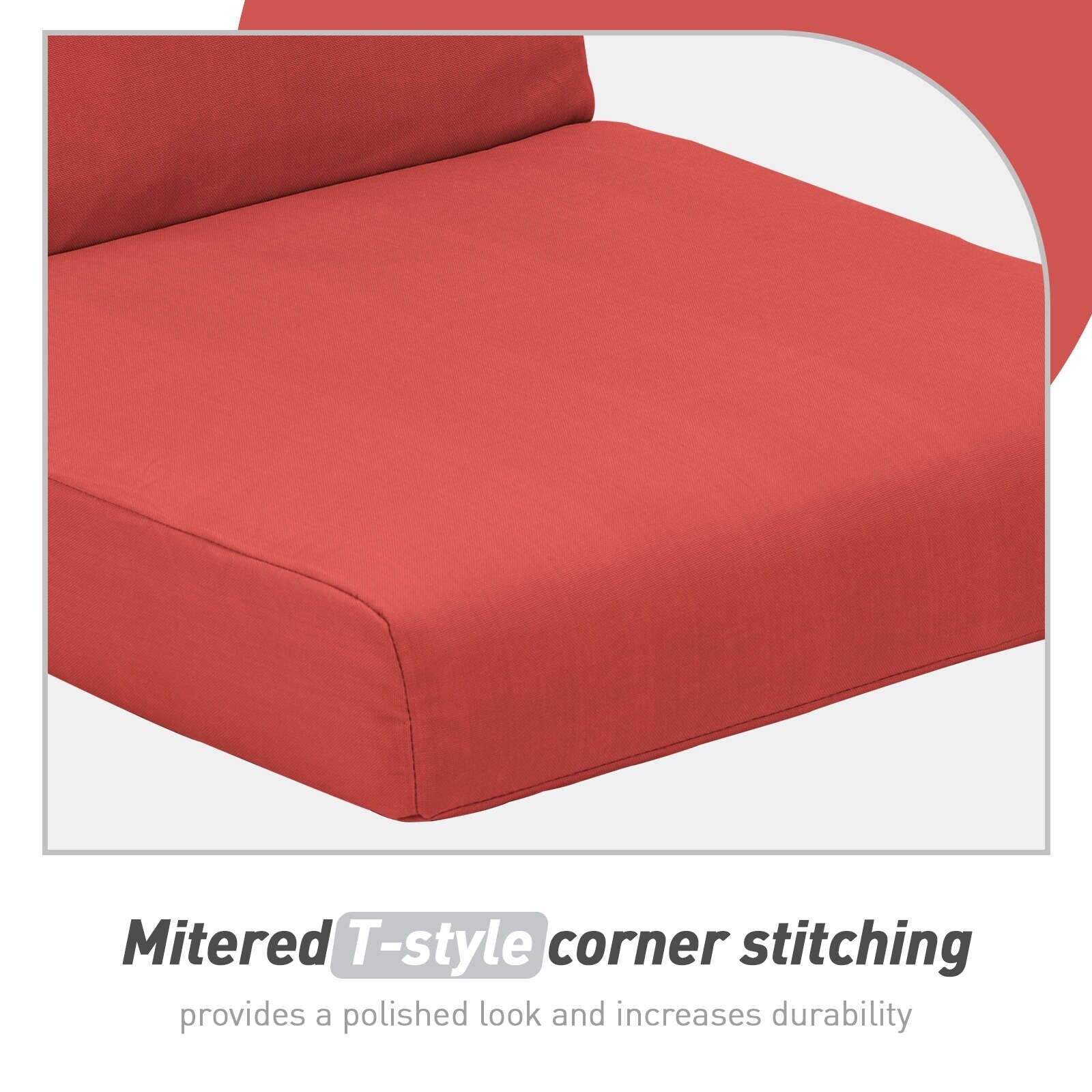 Lot de 4 coussins de chaise à dossier haut Aoodor Patio, 46 x 21 x 4 pouces (coussins uniquement)