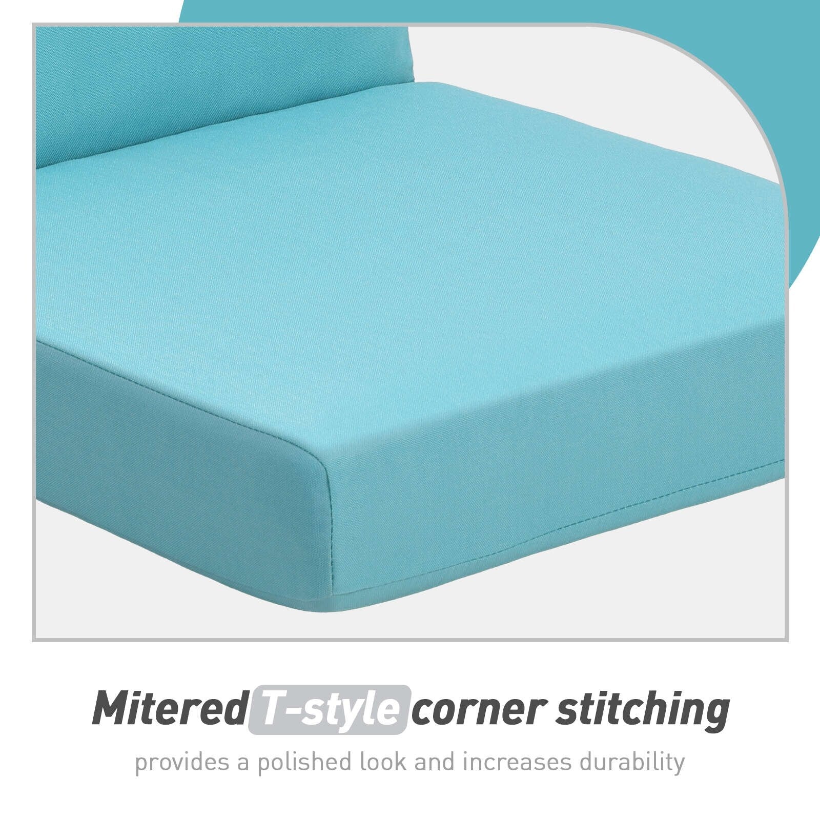 Lot de 4 coussins de chaise à dossier haut Aoodor Patio, 46 x 21 x 4 pouces (coussins uniquement)