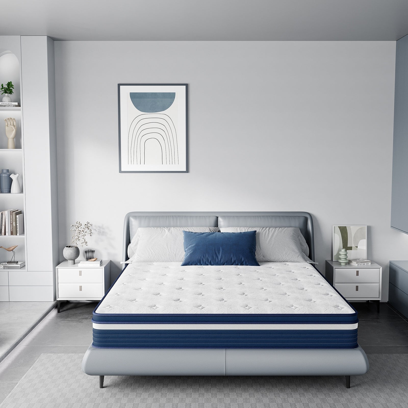 Matelas hybride à ressorts SweDrea de 25 cm, soulageant la pression et rafraîchissant, certifié CertiPUR-US, SGS et OEKO-TEX.