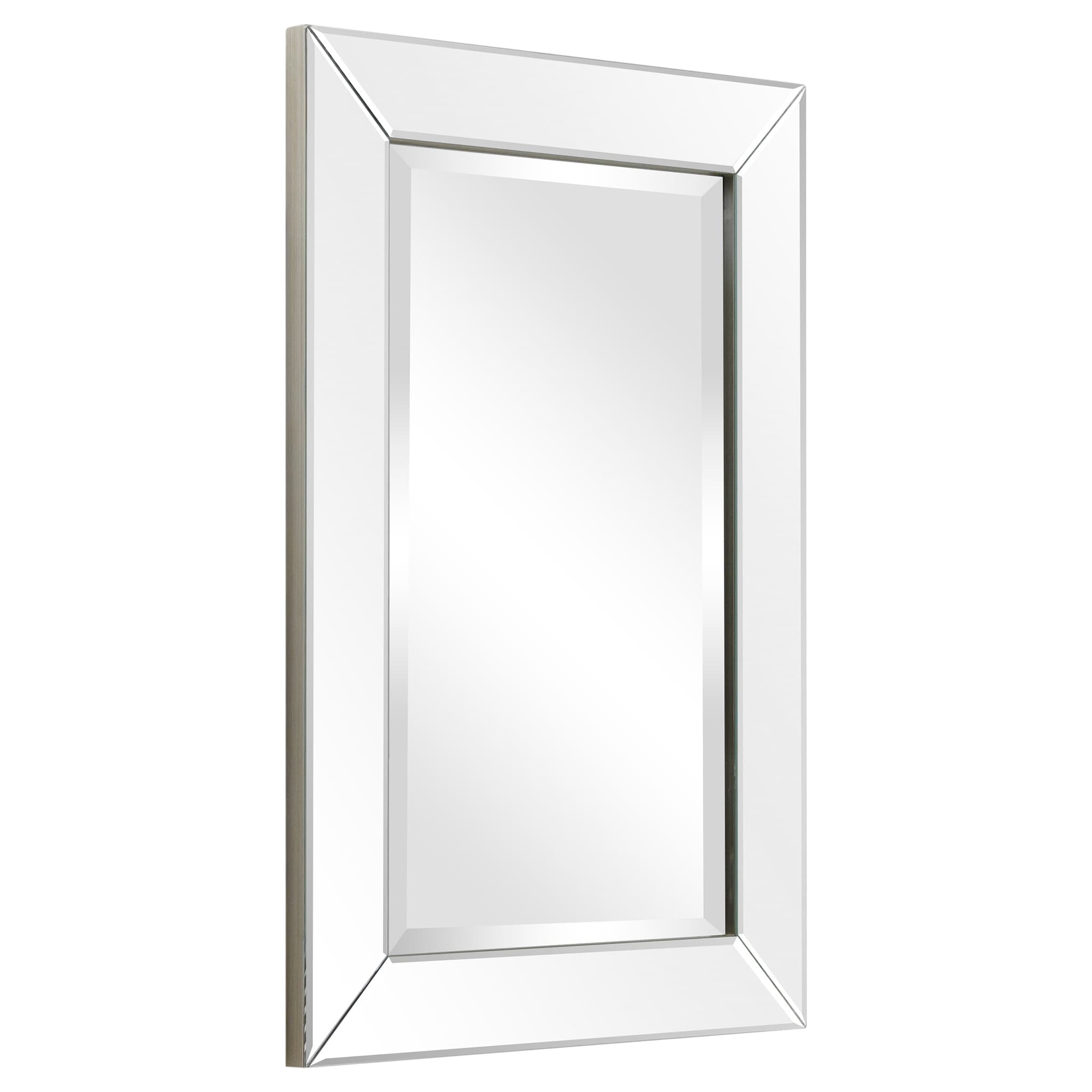 Miroir mural rectangulaire biseauté transparent HD pour salle de bain, coiffeuse et chambre à coucher, 3 tailles