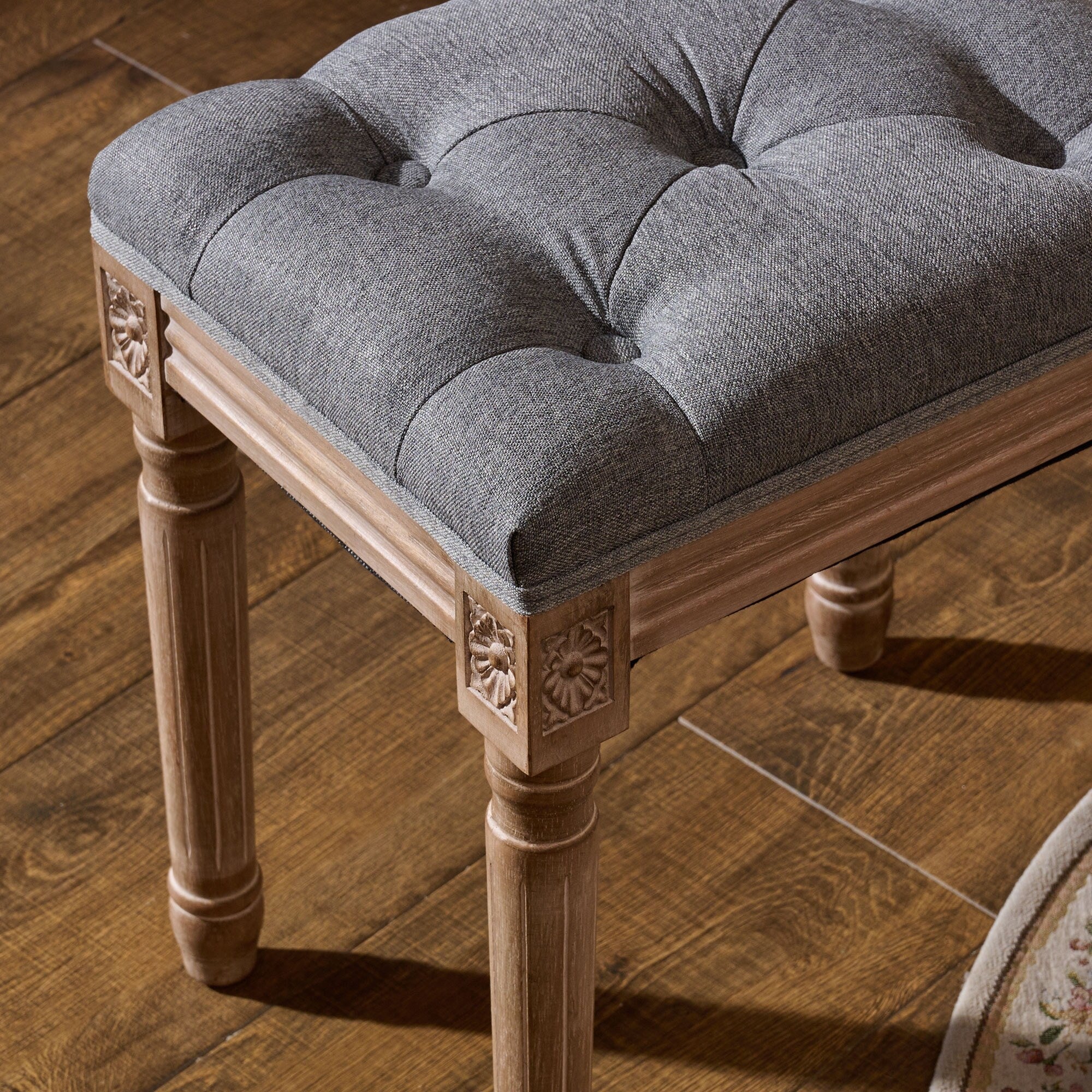 Tabouret de pied et tabouret de coiffeuse rembourrés vintage français CO-Z