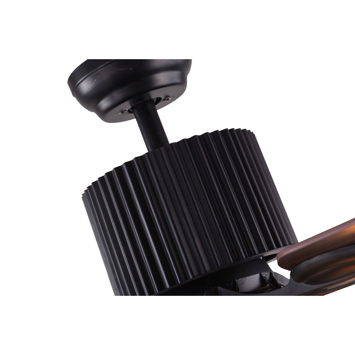 Ventilateur de plafond industriel CurveCurio Farmhouse noir à 5 lumières avec éclairage, télécommande et chaîne de traction 42-48-52 pouces