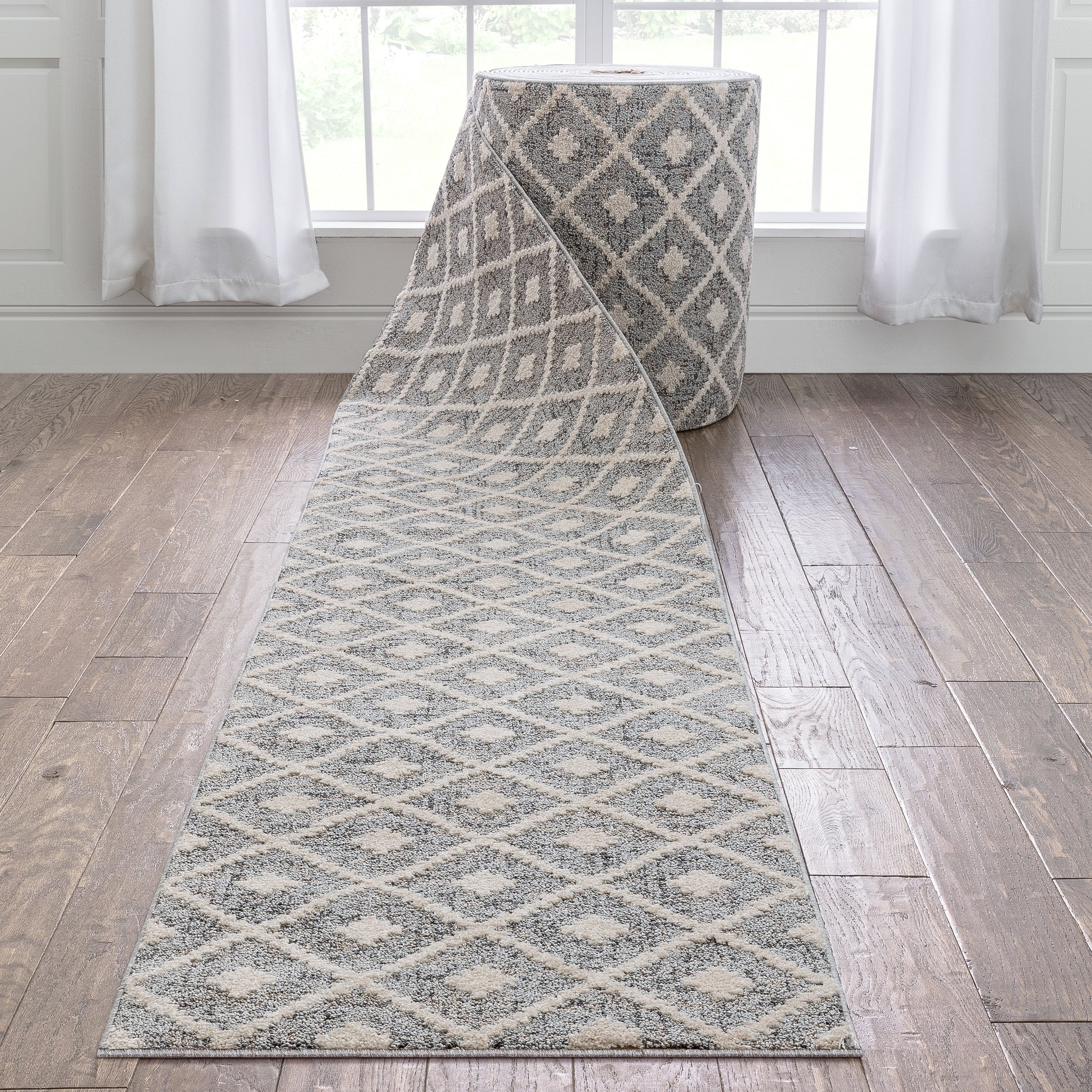 Tapis d'escalier moderne Harlow Trellis sur mesure