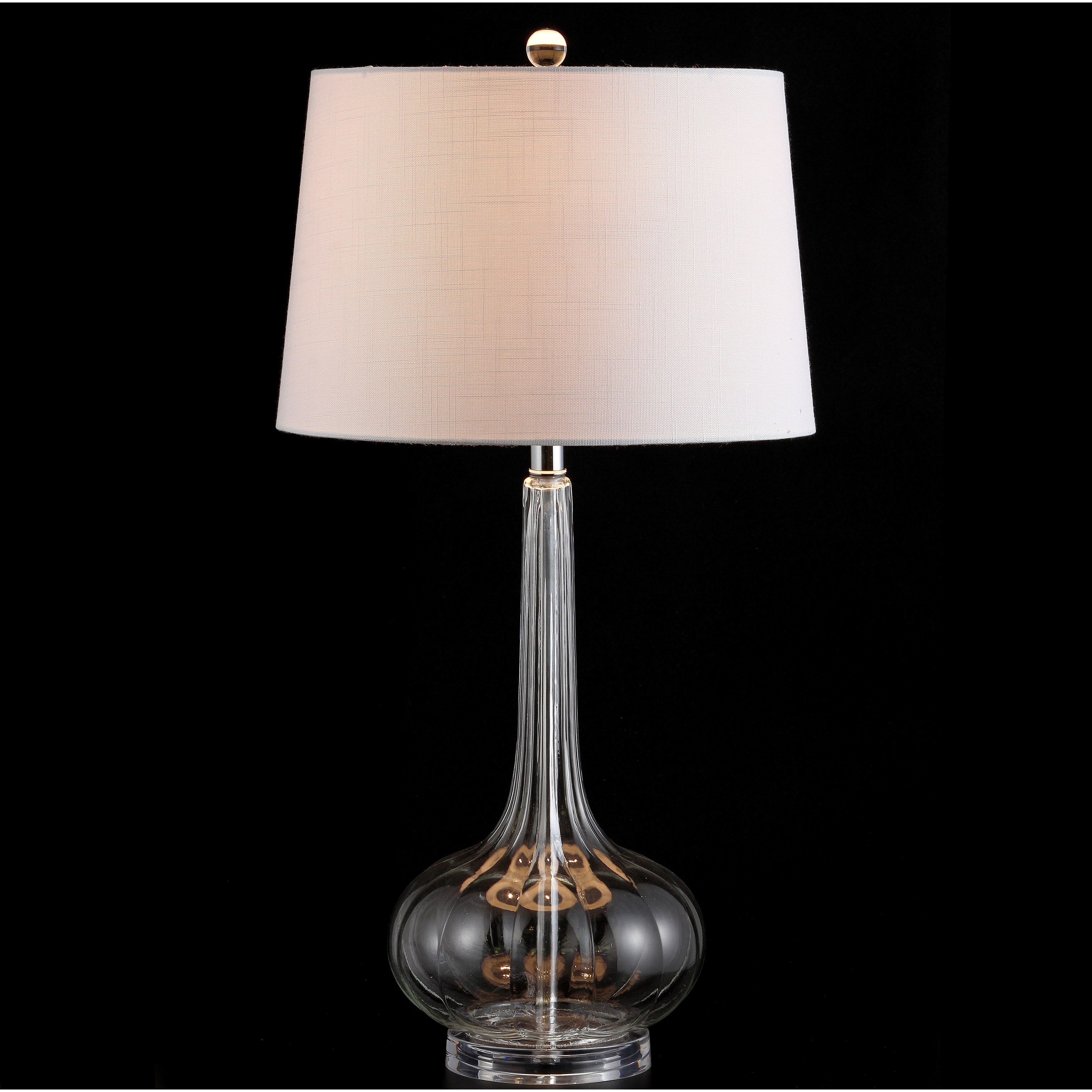 Lampe de table à LED Diamante 28,5 en verre, forme goutte d'eau, rose (lot de 2) par JONATHAN Y