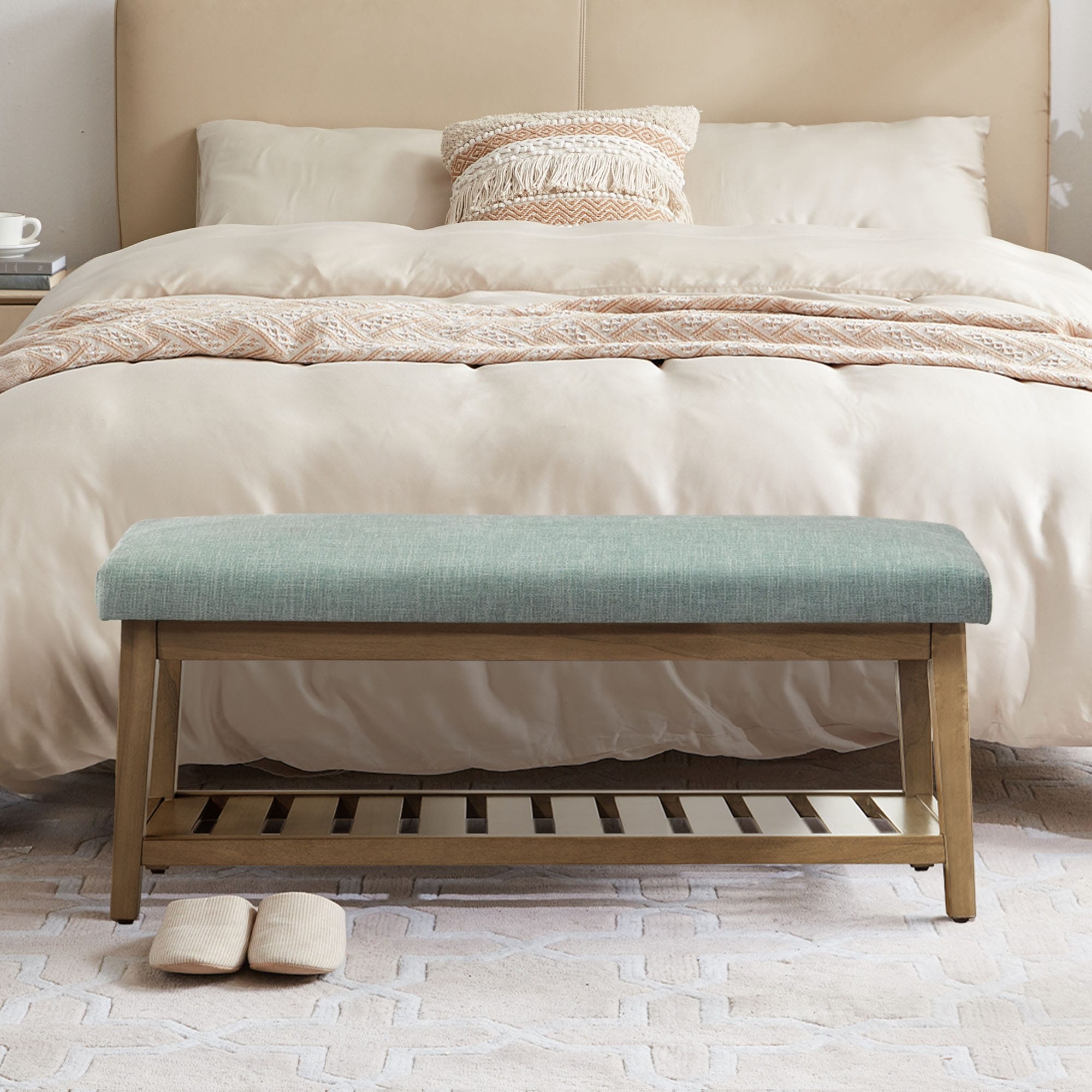 Banc à chaussures d'entrée Banc de rangement Banc rembourré