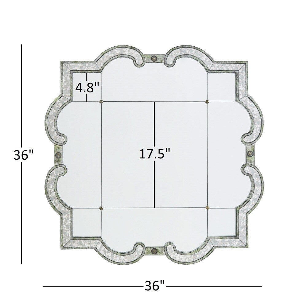 Miroir mural à panneaux argentés antiques Fantina par iNSPIRE Q Classic