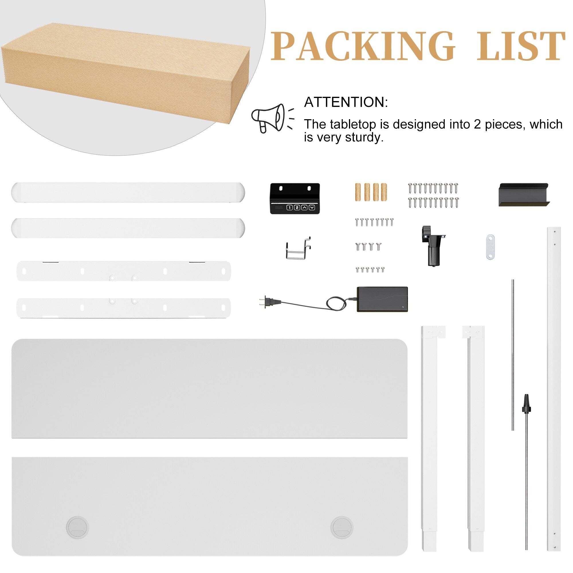 Bureau debout électrique réglable en hauteur Futzca, bureau assis-debout pour ordinateur avec panneau d'épissure