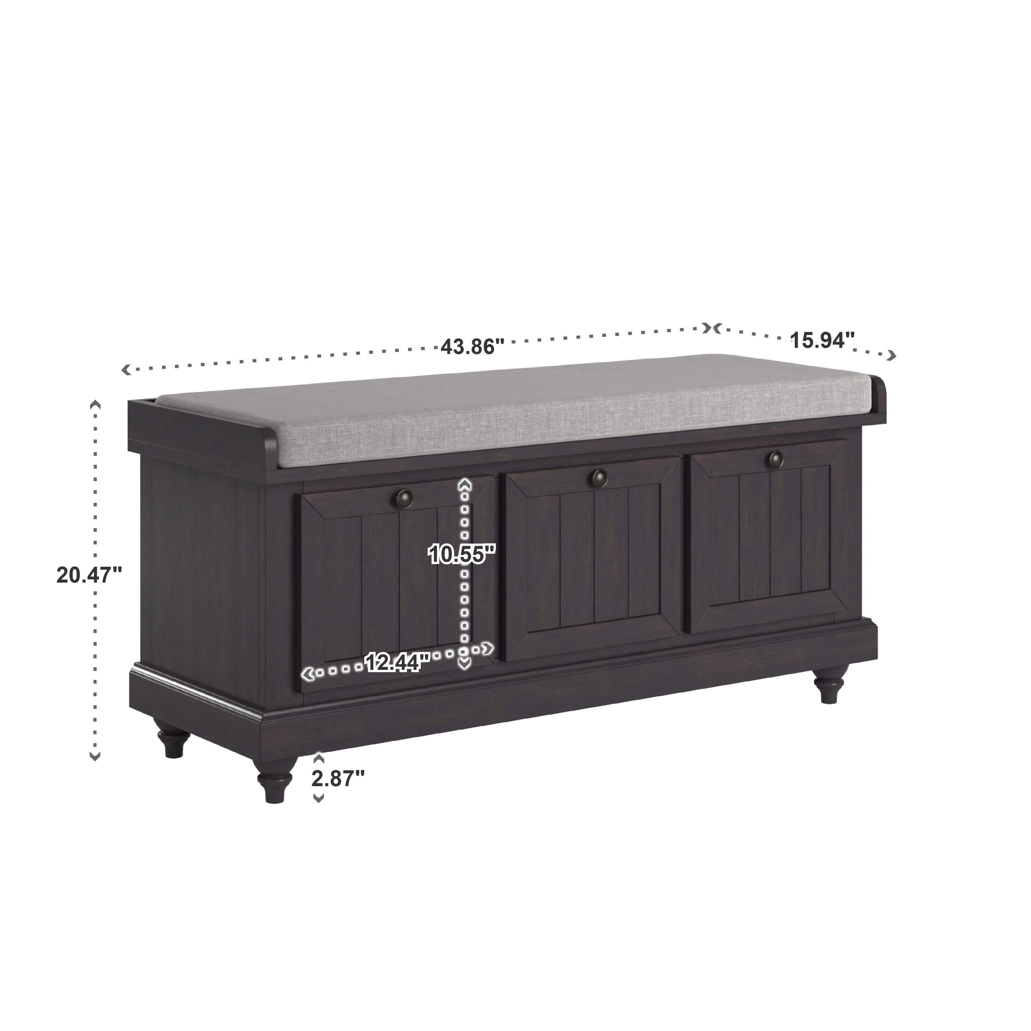 Banc de rangement Granger avec coussin d'assise en lin par iNSPIRE Q Classic