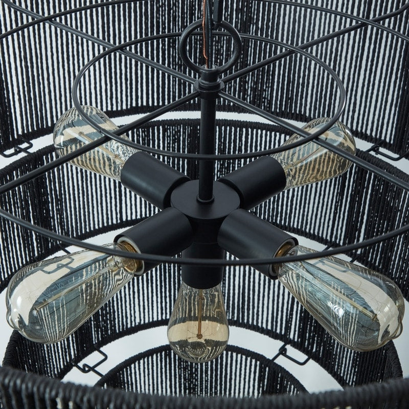 Suspension bohème KAWOTI largeur 26, 5 lumières, 4 niveaux