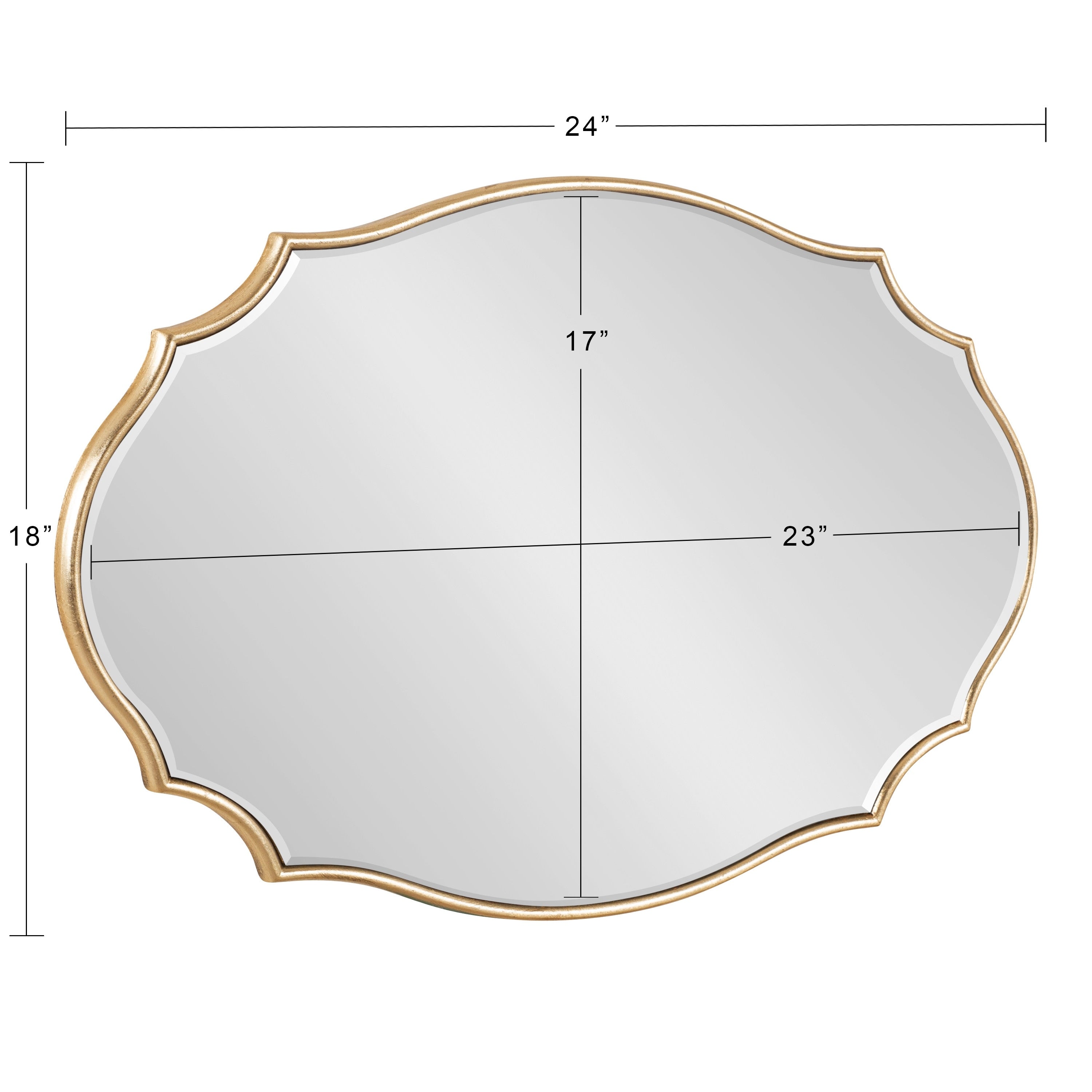 Miroir mural ovale festonné Kate et Laurel Leanna