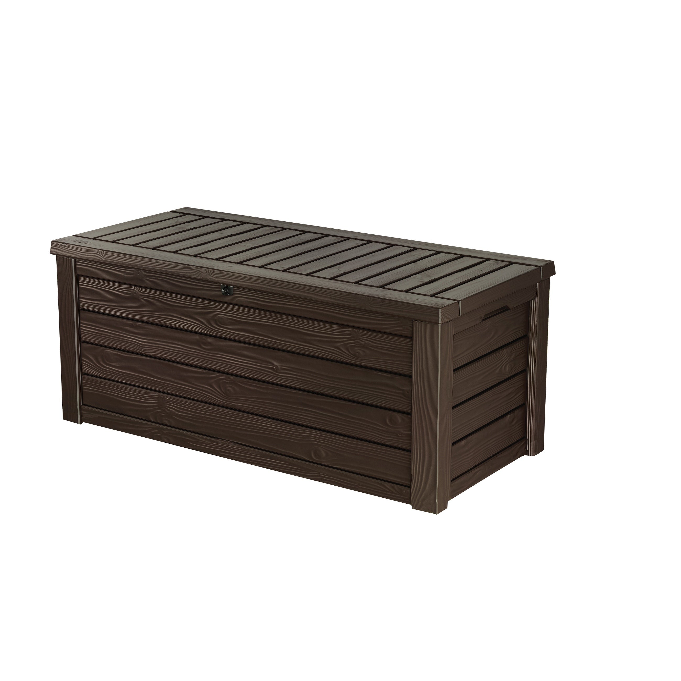 Coffre de rangement extérieur Keter Westwood, grand format, 150 gallons, en résine durable, pour meubles et fournitures, marron