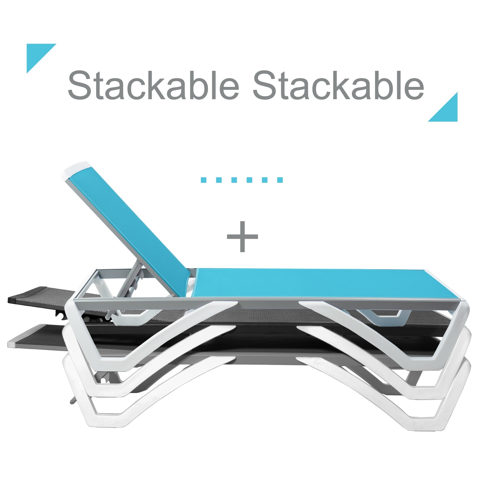Chaise longue inclinable et réglable Kozyard Alan, pieds entièrement plats en aluminium et résine polypropylène