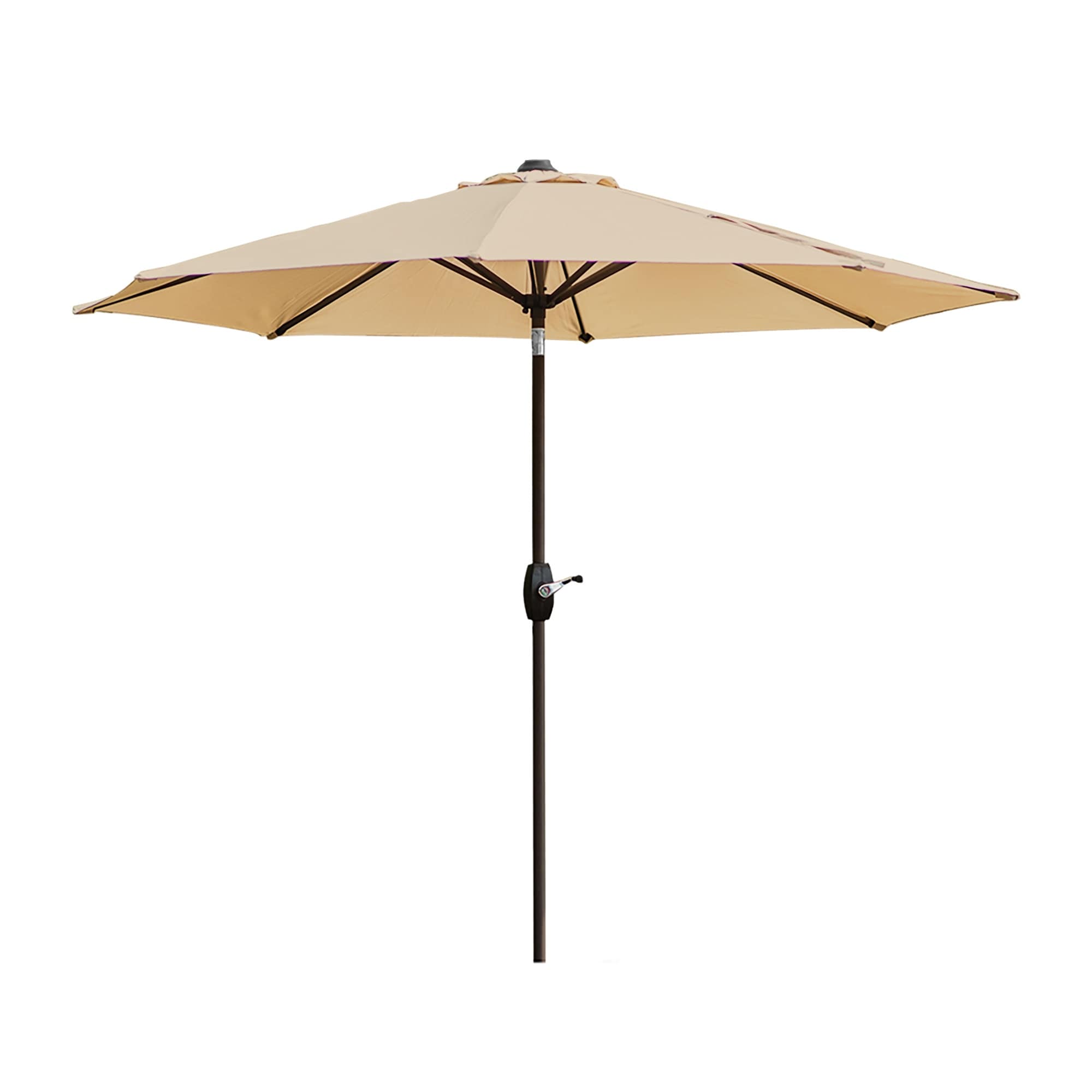 Parasol de patio Lopes de 9 pieds avec base en finition bronze et support de poids inclus