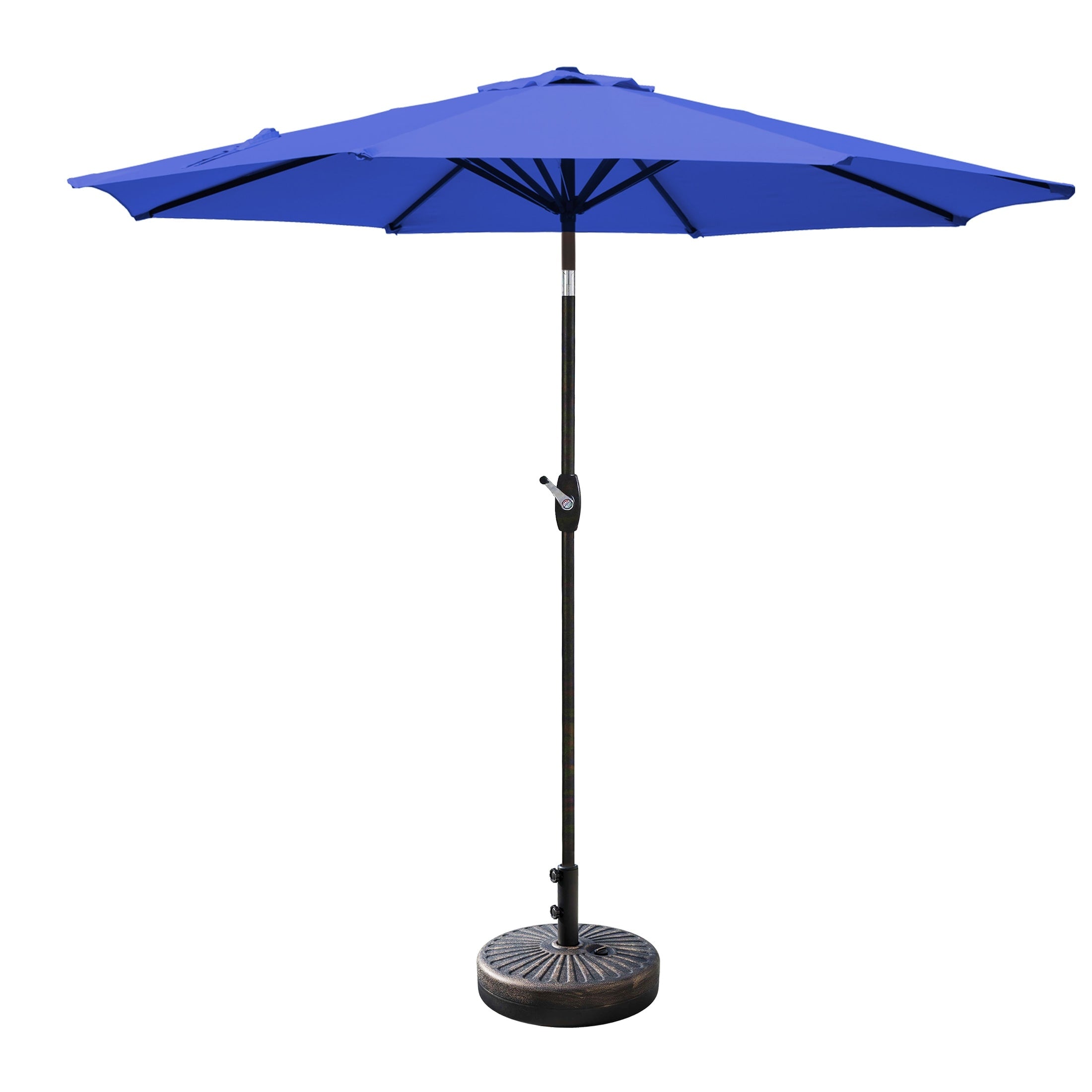 Parasol de patio Lopes de 9 pieds avec base en finition bronze et support de poids inclus