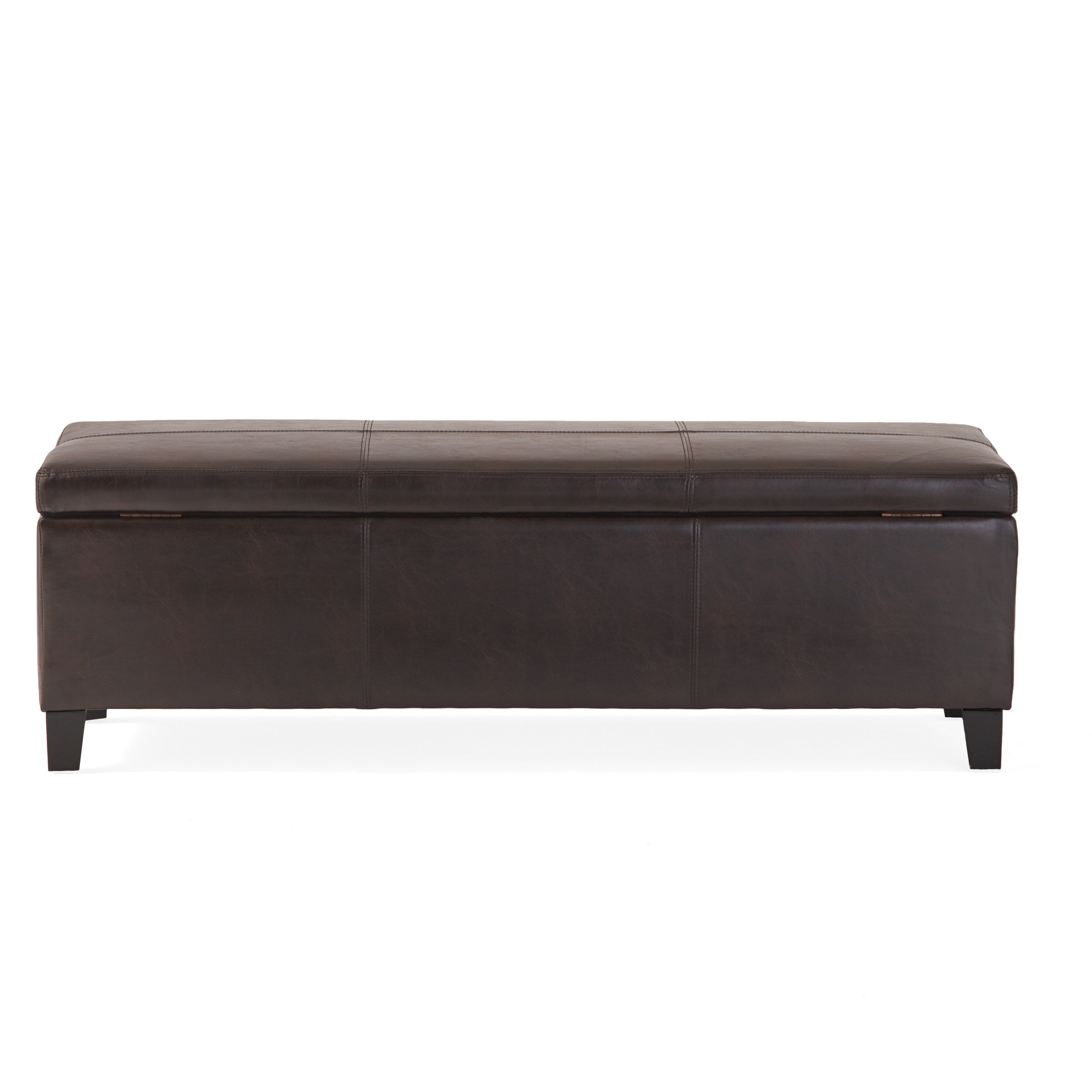 Banc de rangement en similicuir Lucinda par Christopher Knight Home - 51,25 L x 17,50 l x 16,25 H