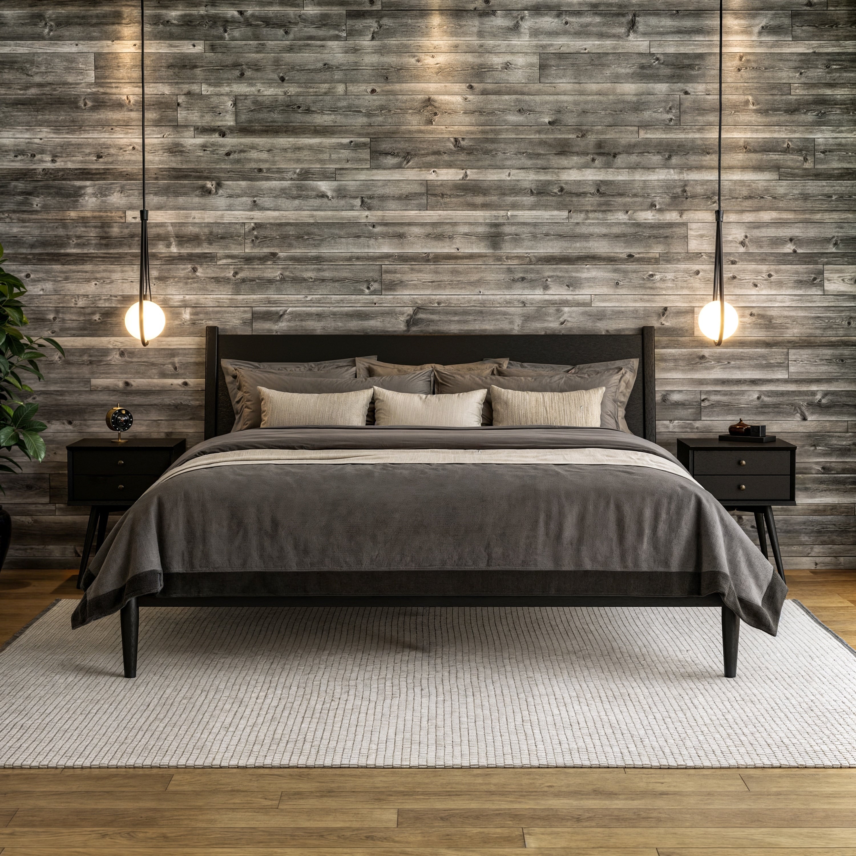 Lit à panneaux du milieu du siècle