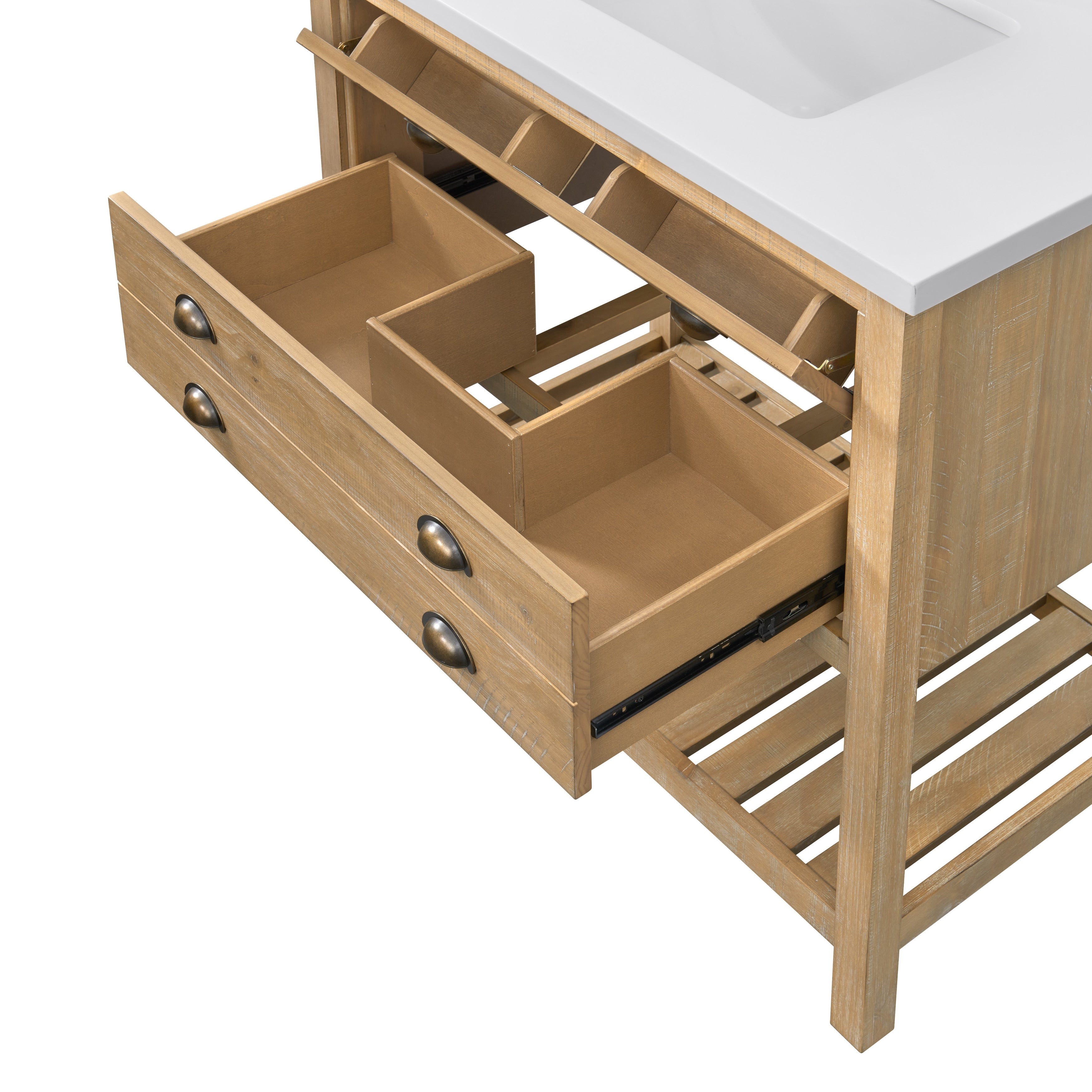 Meuble-lavabo simple de style ferme Monterey 37 avec dessus