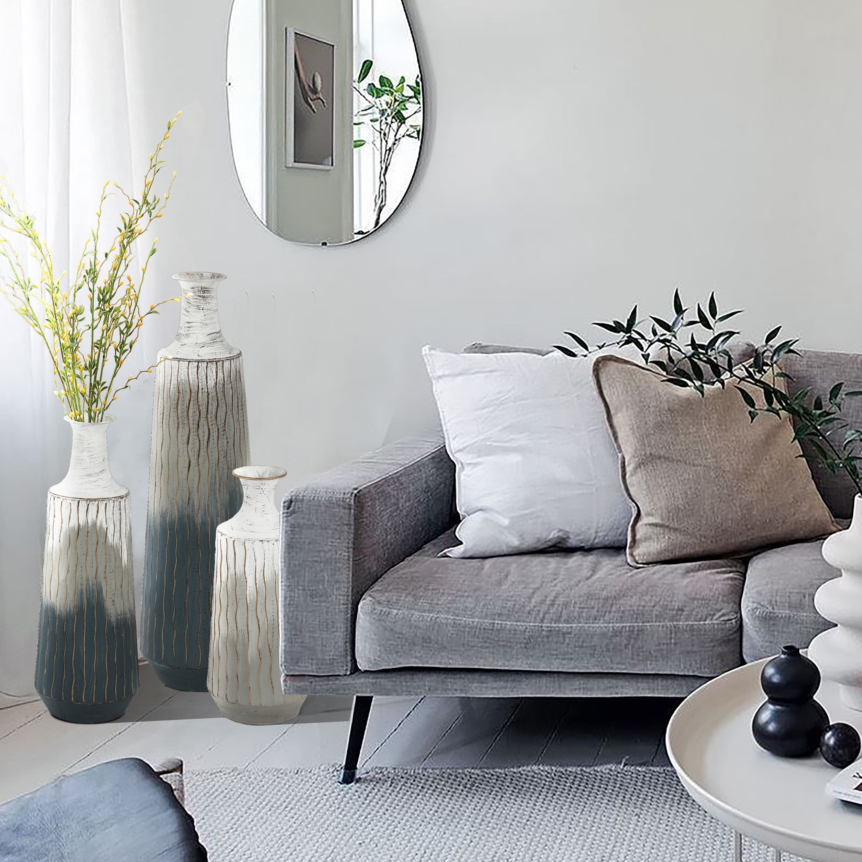 Vases en métal multicolores ombrés (lot de 3)