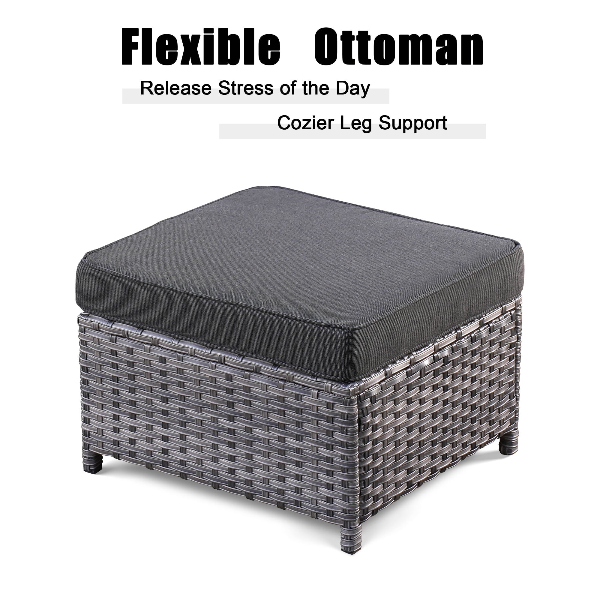 Ensemble de 5 sièges de jardin à dossier haut en osier OVIOS