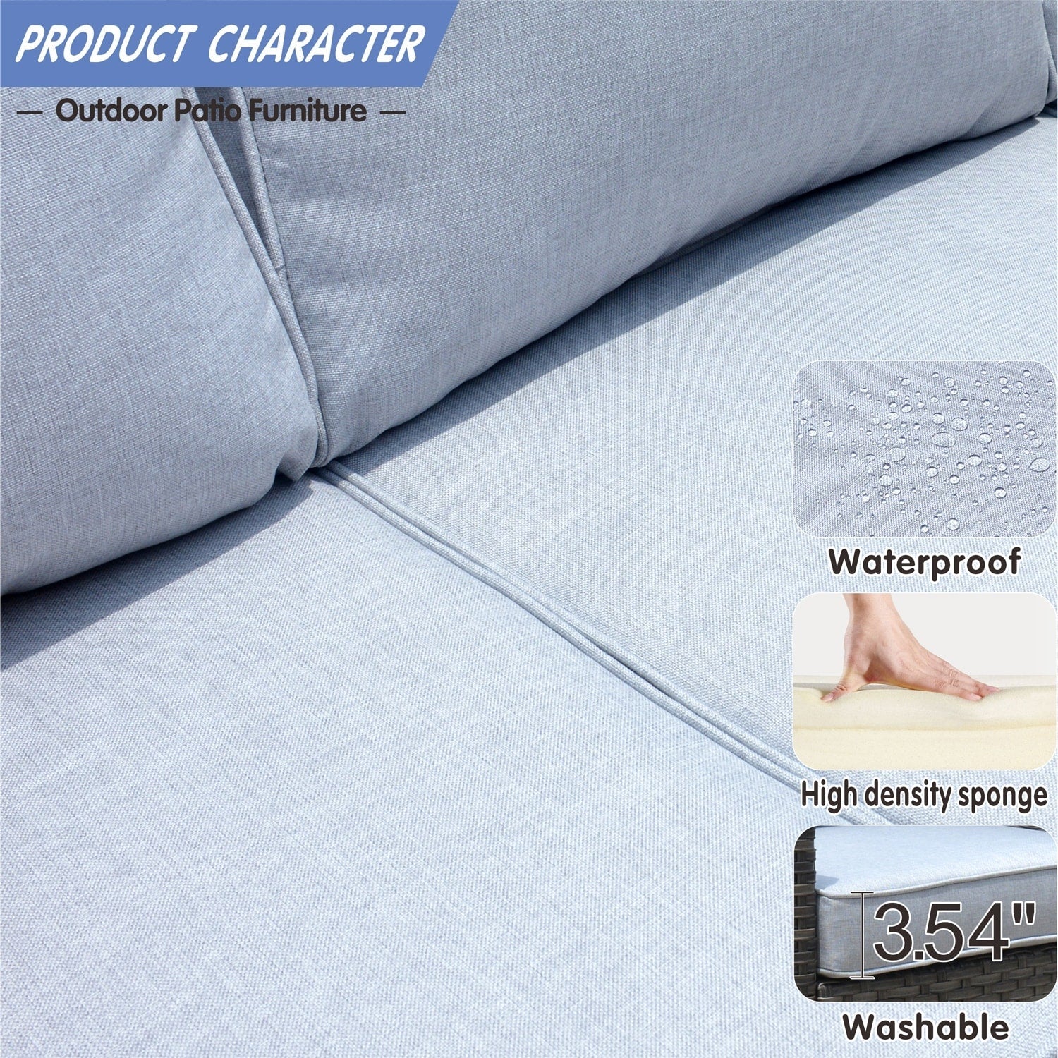 Ensemble de 5 sièges de jardin à dossier haut en osier OVIOS