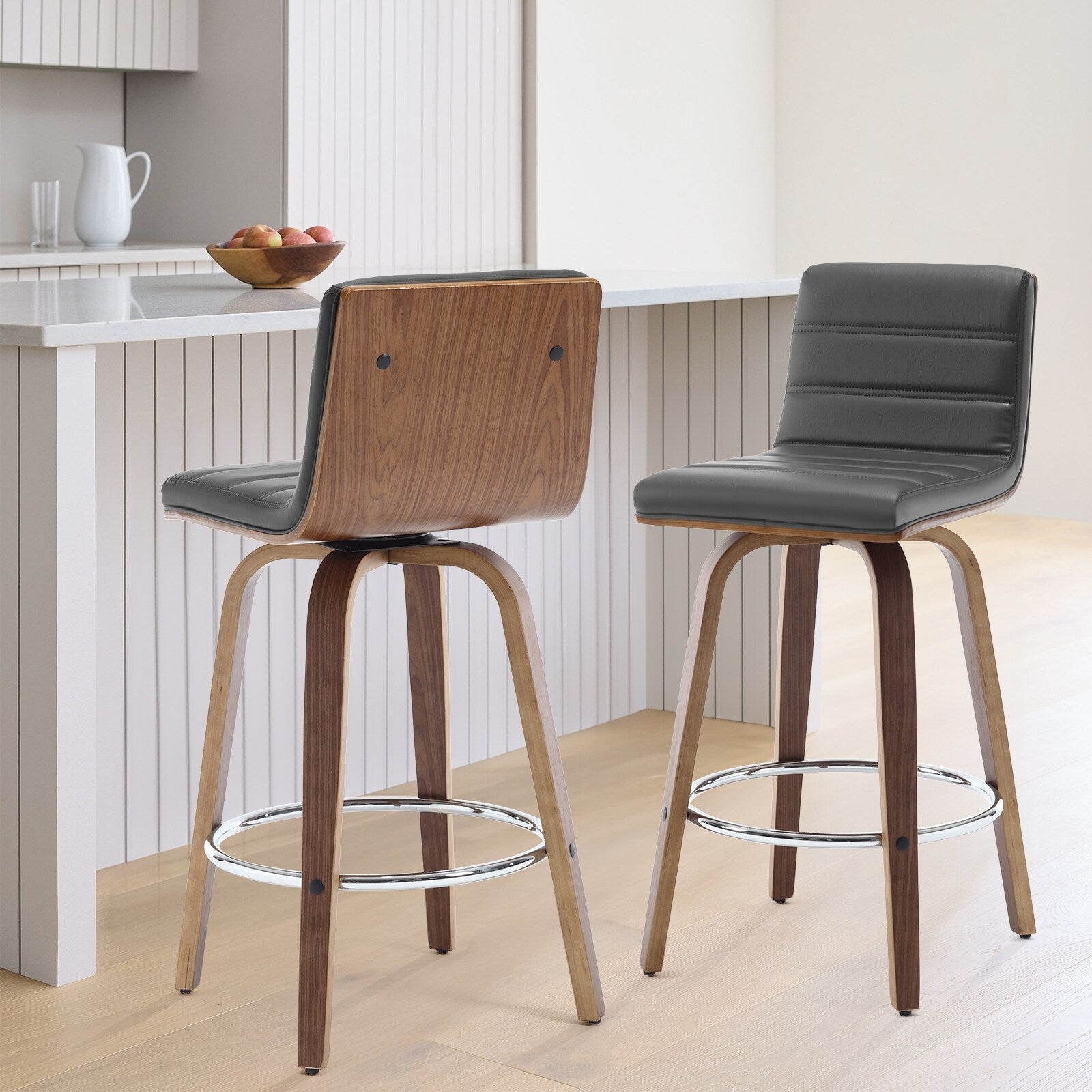 Tabourets de bar/comptoir pivotants en similicuir 26/29, lot de 2/3