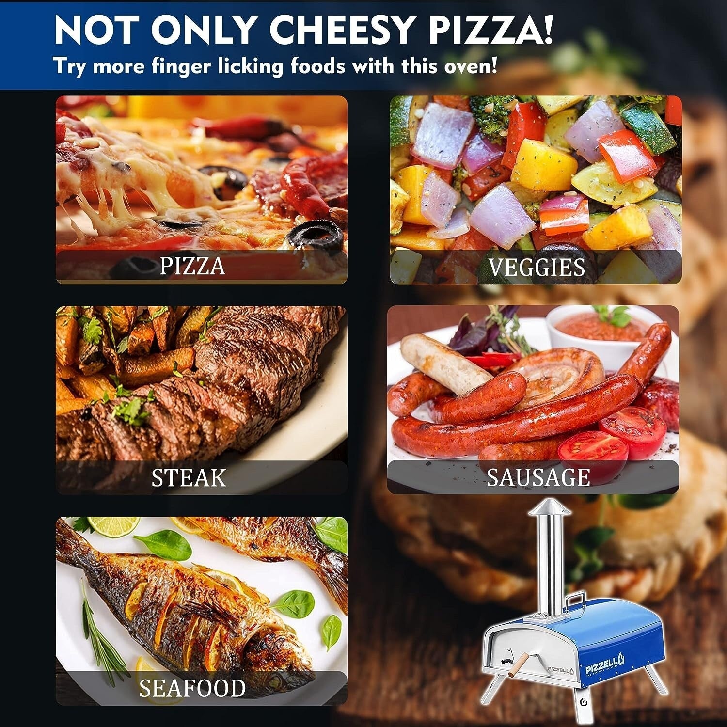 Four à pizza extérieur au feu de bois, four à pizza portable avec pelle à pizza et sac de transport - 16 pouces