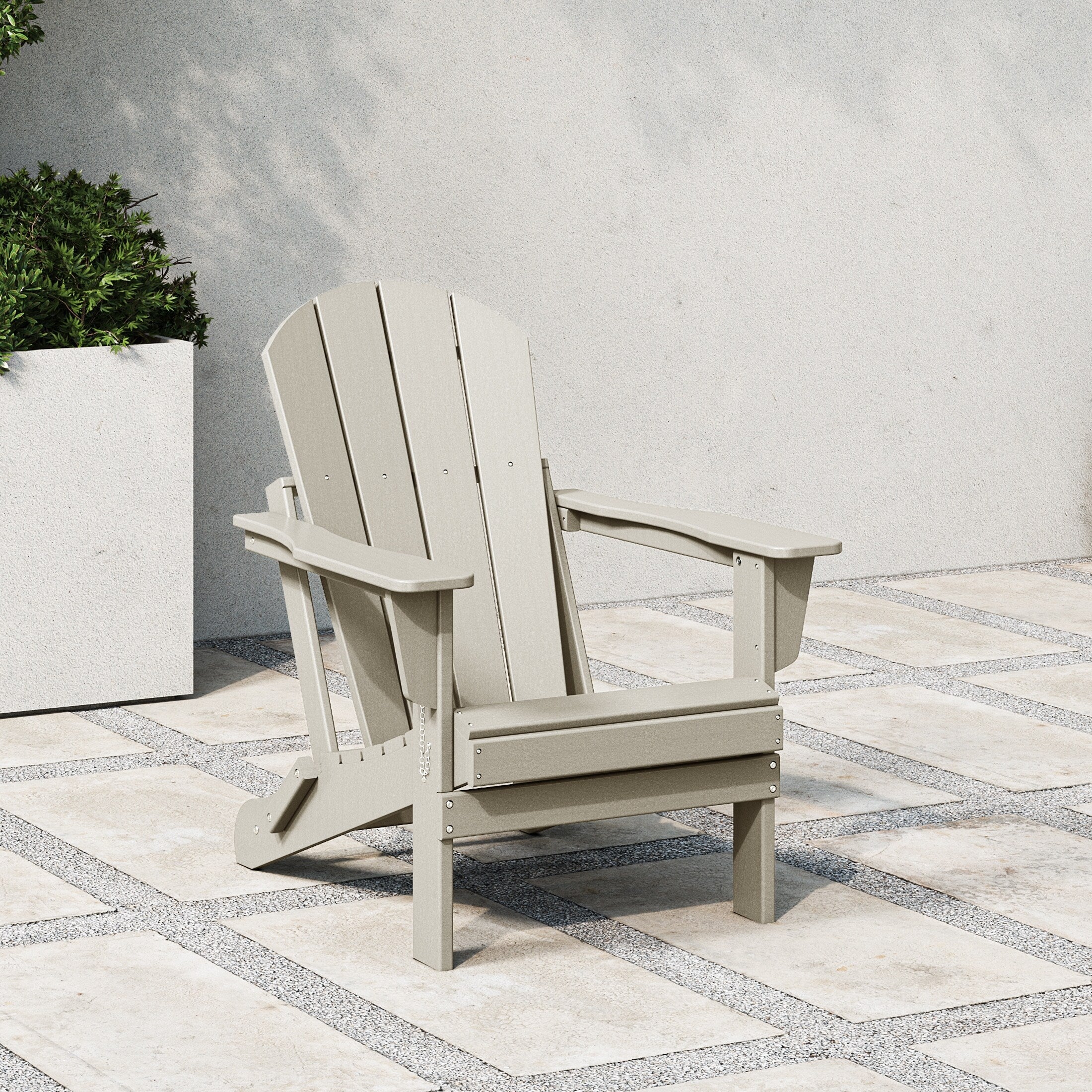 Chaise pliante Adirondack Polytrends Laguna résistante à la décoloration et aux intempéries pour patio extérieur