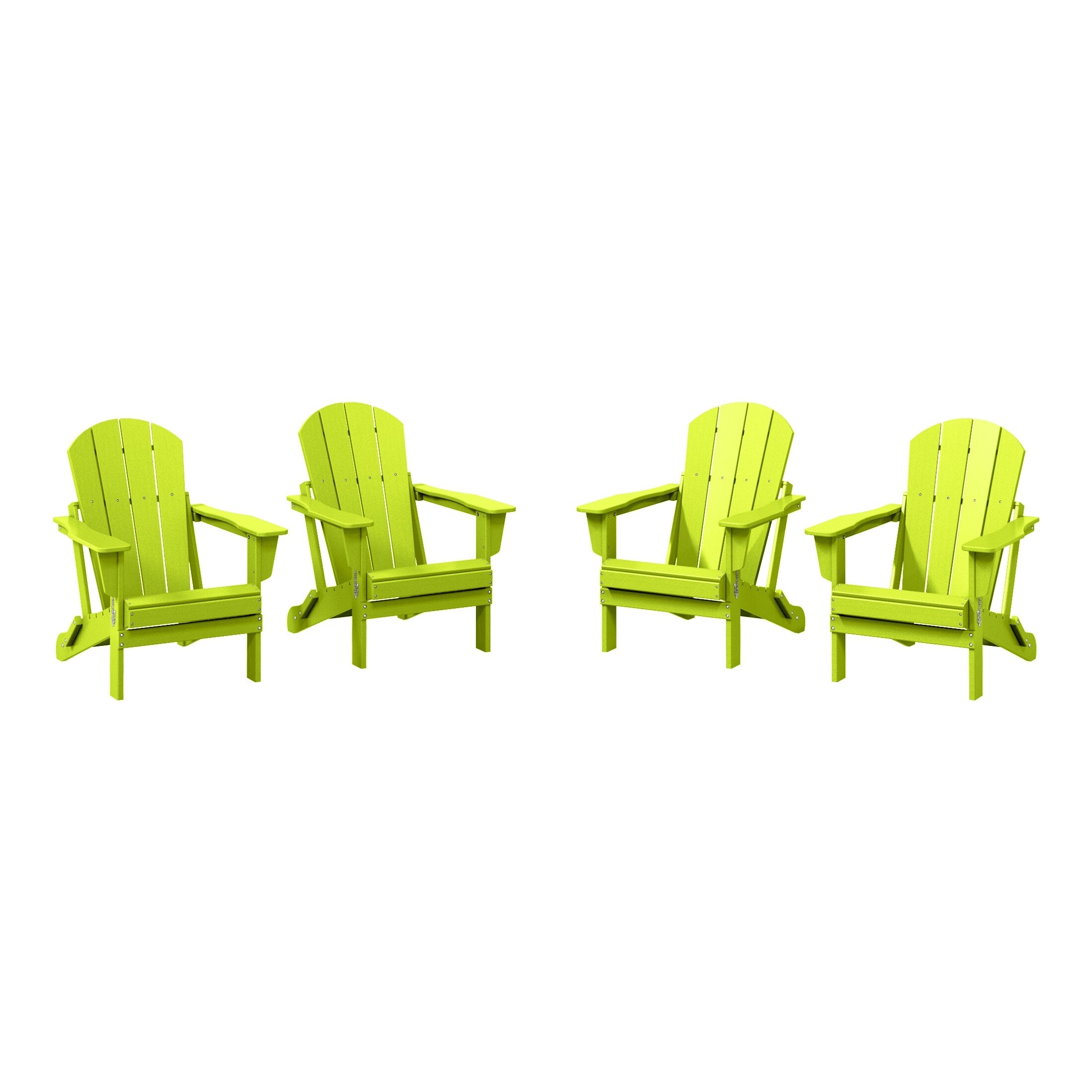 Chaises pliantes Adirondack Polytrends Laguna résistantes aux intempéries (lot de 4)
