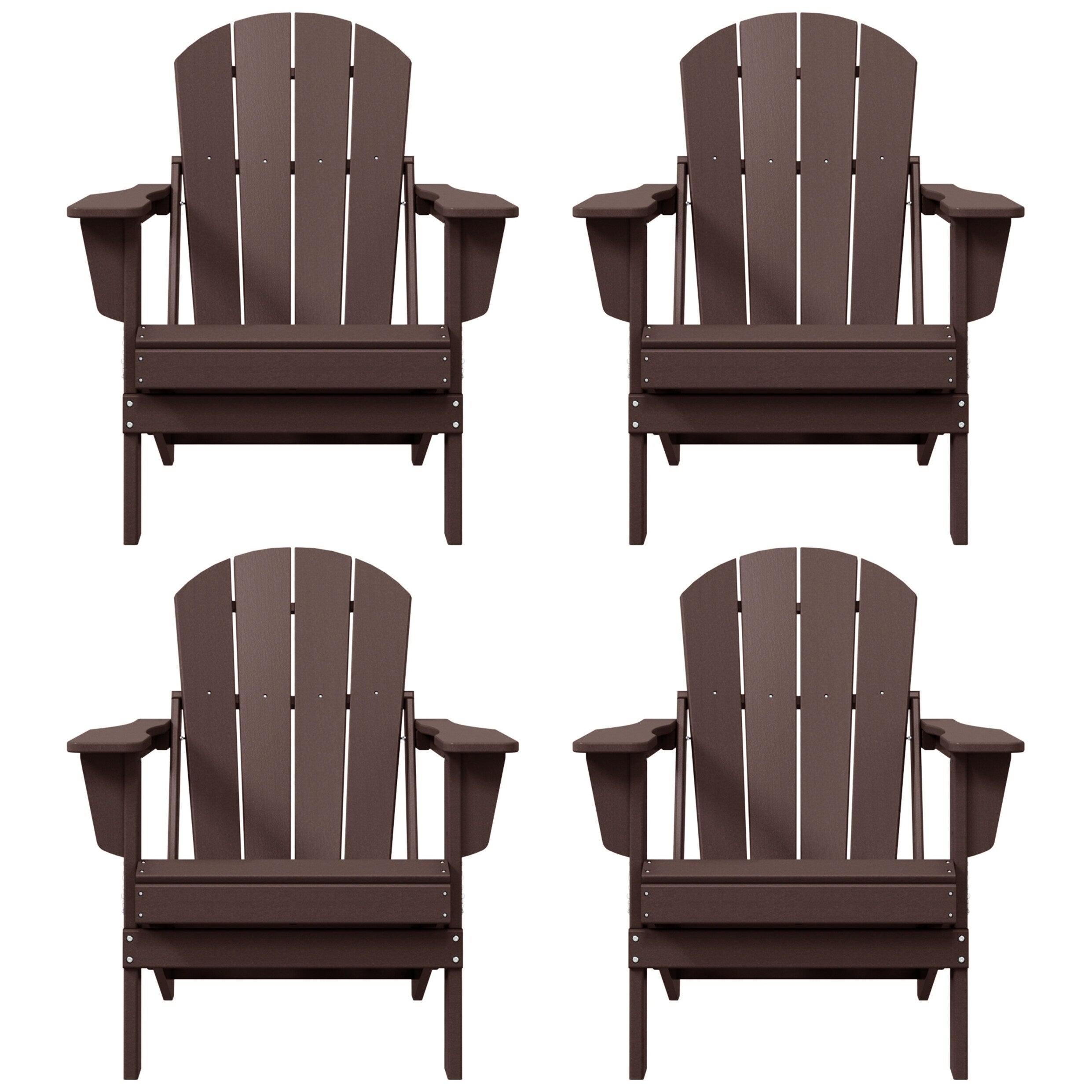 Chaises pliantes Adirondack Polytrends Laguna résistantes aux intempéries (lot de 4)