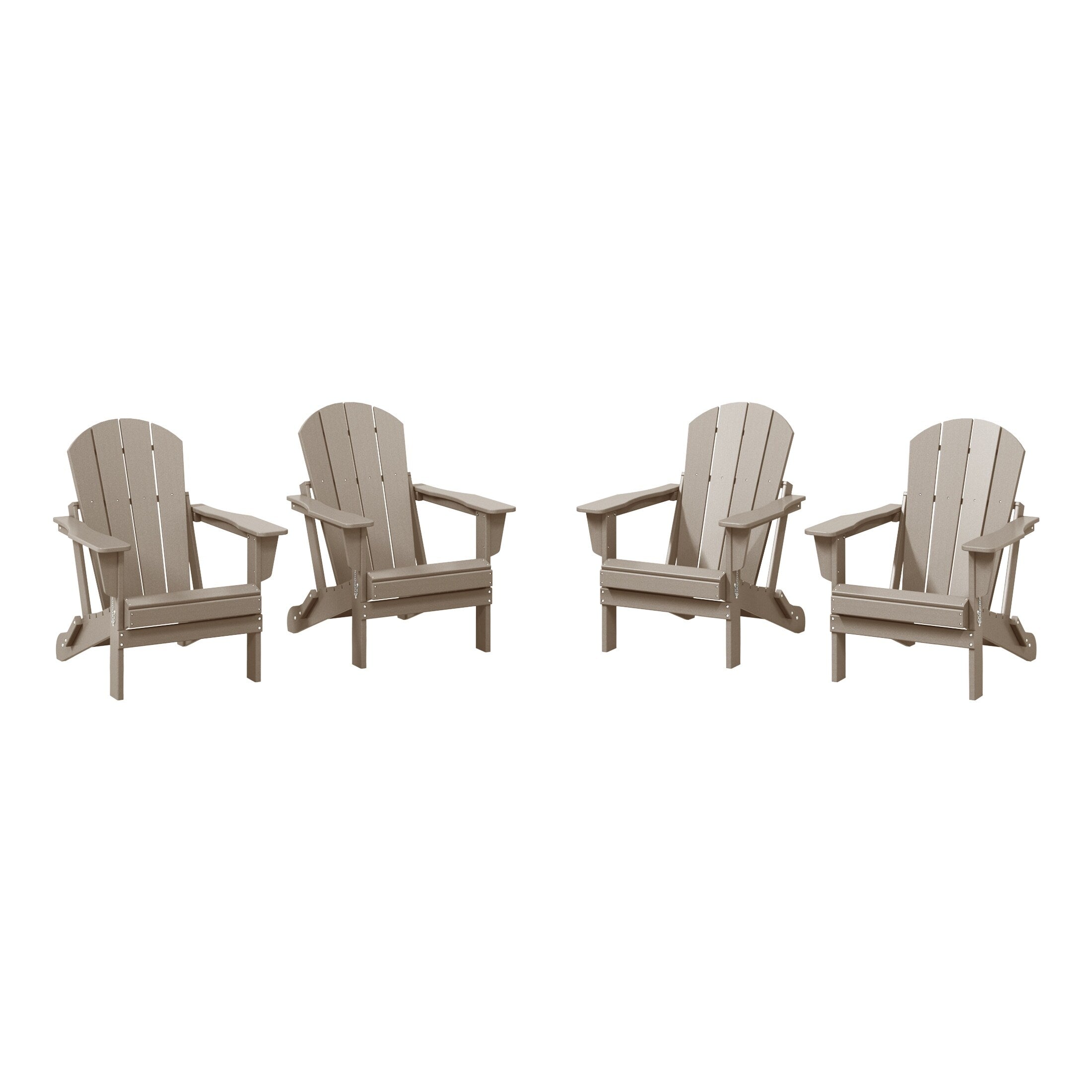 Chaises pliantes Adirondack Polytrends Laguna résistantes aux intempéries (lot de 4)