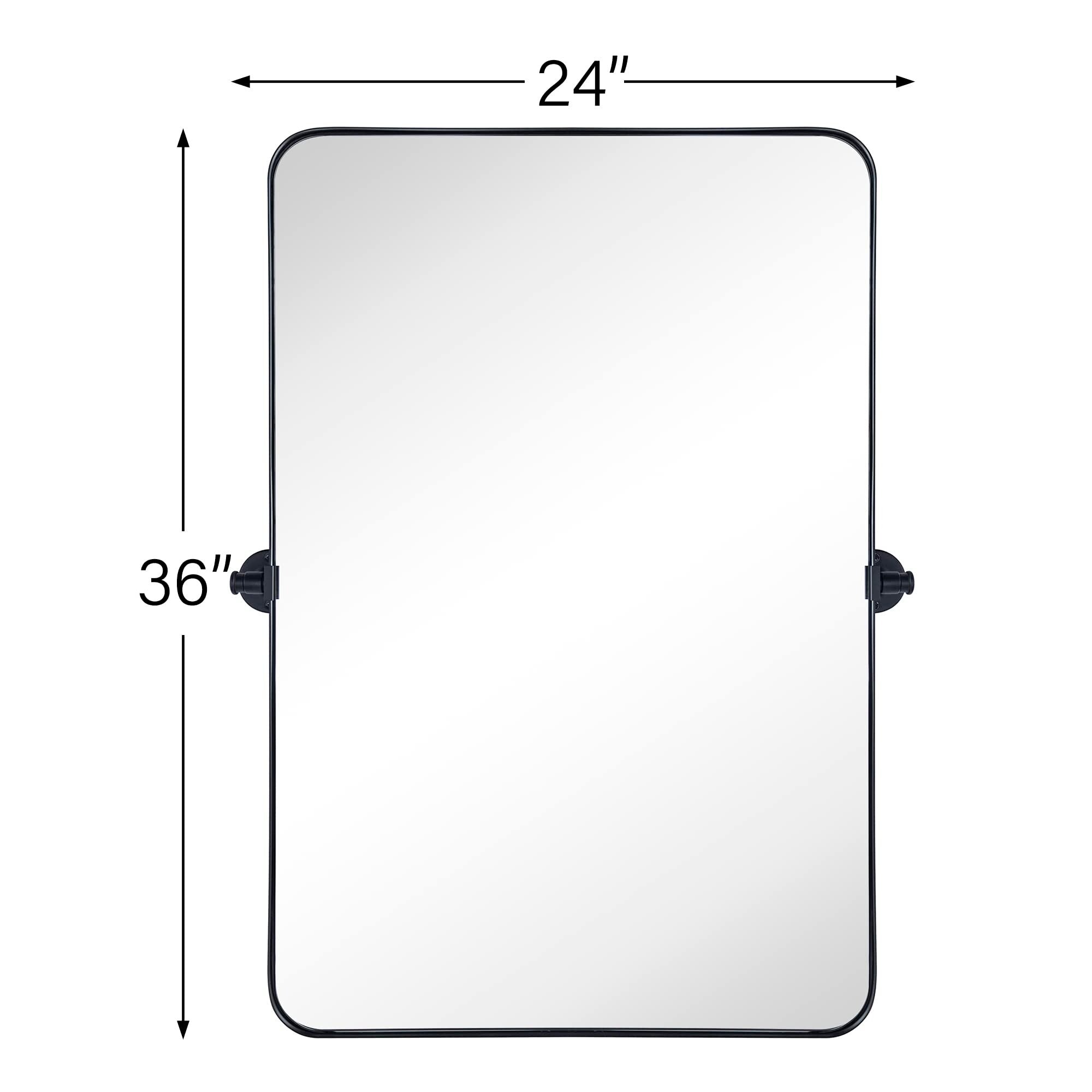 Miroir mural rectangulaire pivotant et inclinable en métal TEHOME Jonathan