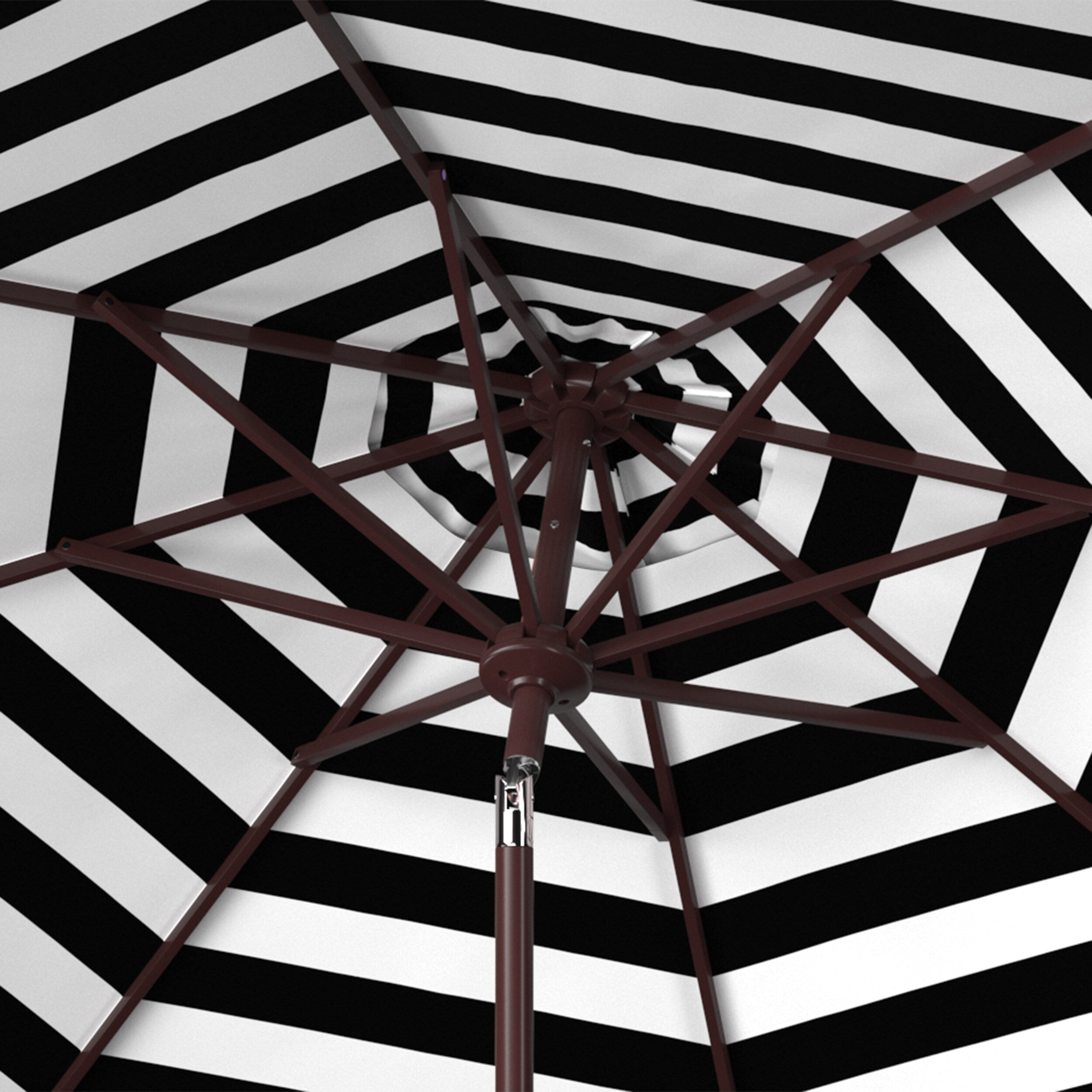 Parasol d'extérieur à manivelle rayé SAFAVIEH Hadire Inside Out de 9 pieds