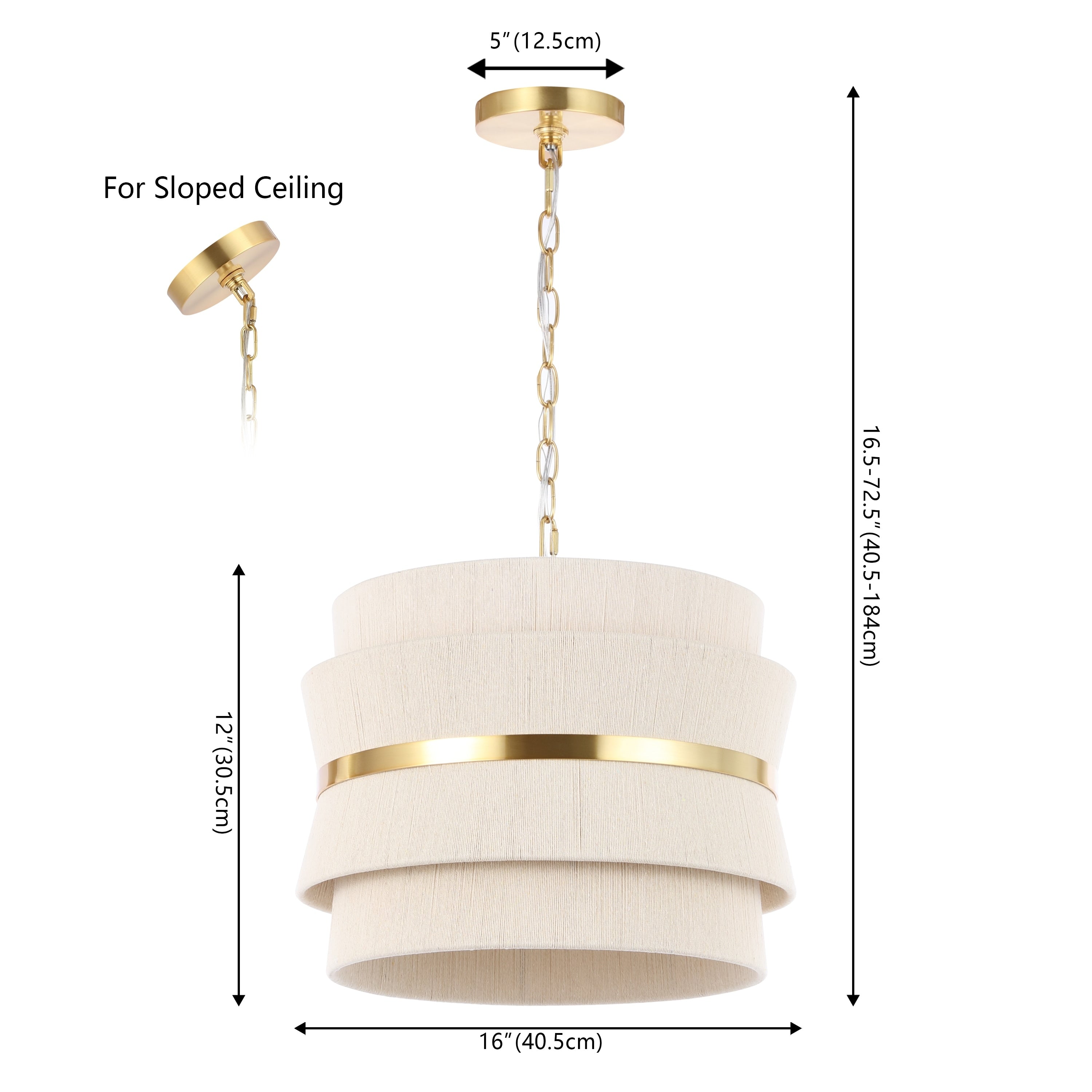 SAFAVIEH Oprea Suspension réglable à 3 lumières (ampoules LED incluses) - 16 x 16 x 16,5-72,5