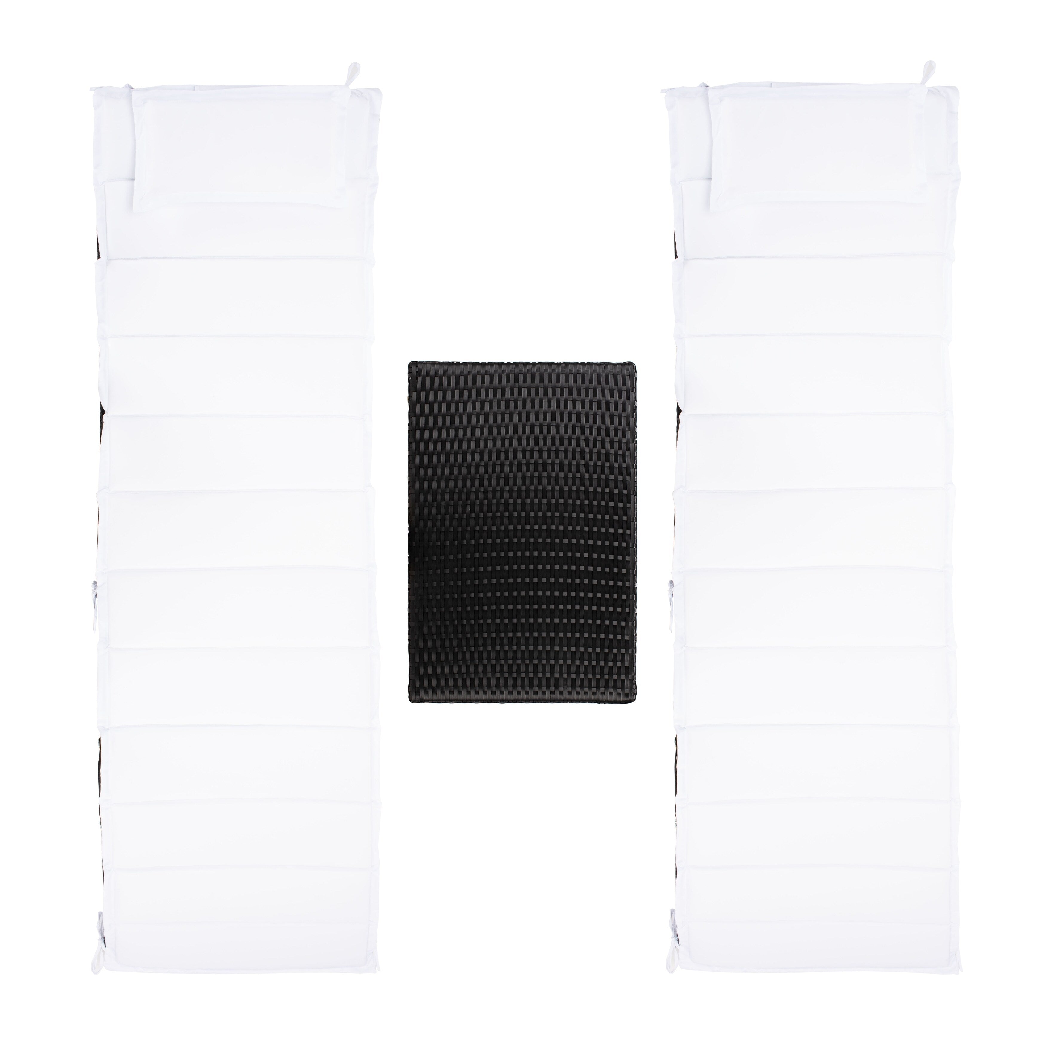 Ensemble de chaises longues d'extérieur Blaguna 3 pièces SAFAVIEH - 83 L x 20 P x 24 H