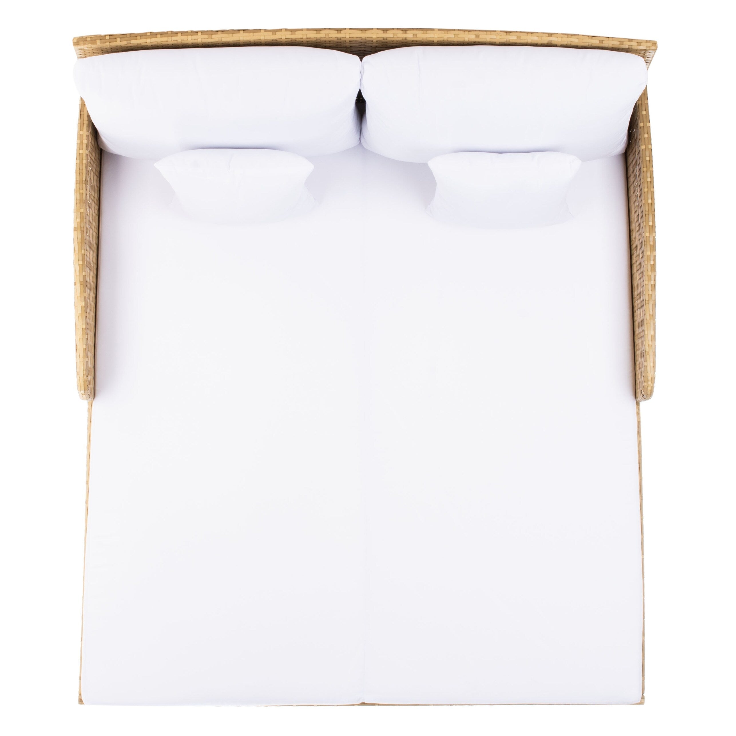 Lit de repos d'extérieur SAFAVIEH Taniyah en osier avec oreiller et coussins - 53 L x 28 P x 62 H