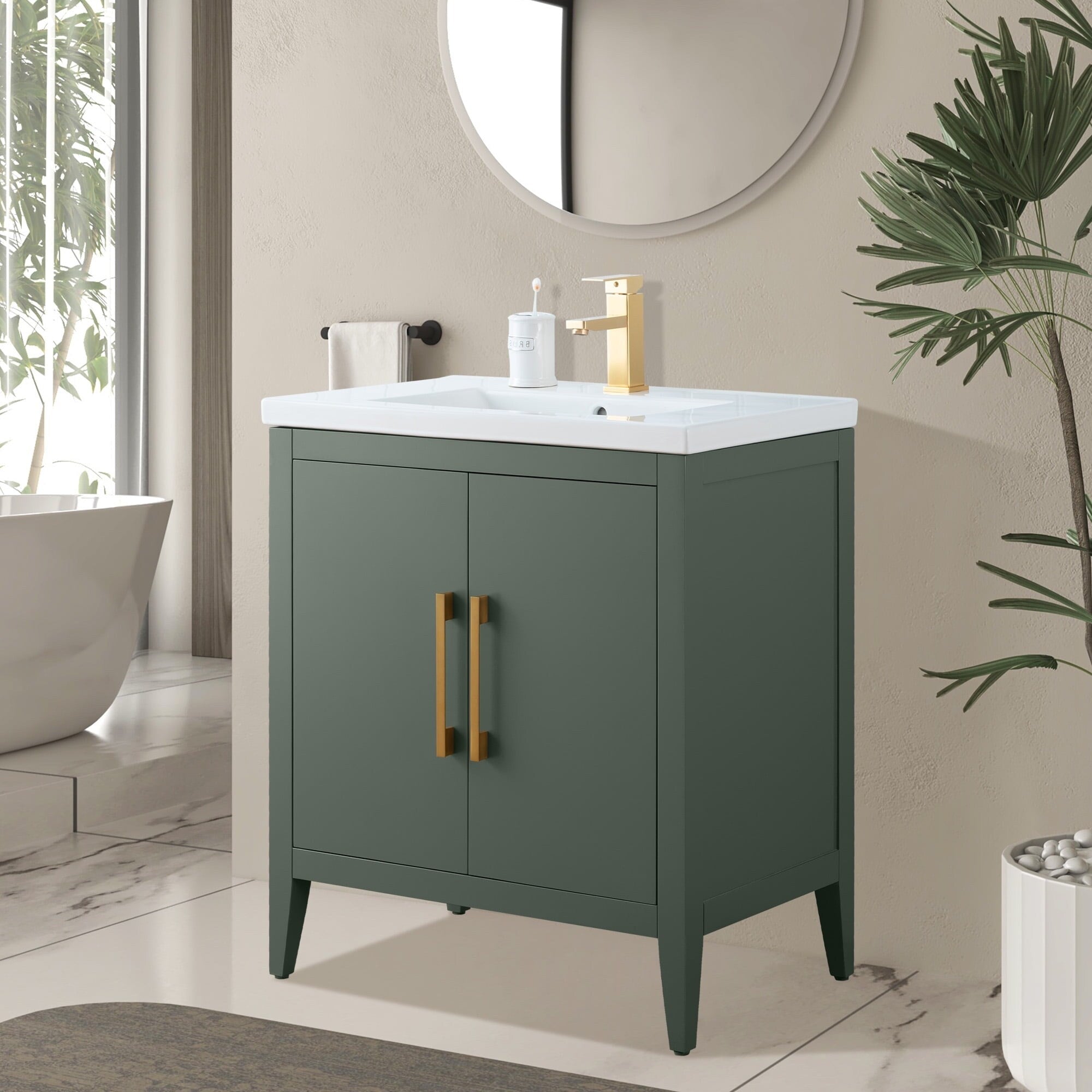 Meuble-lavabo simple Vanity Art 20, 24 ou 30 avec dessus en céramique