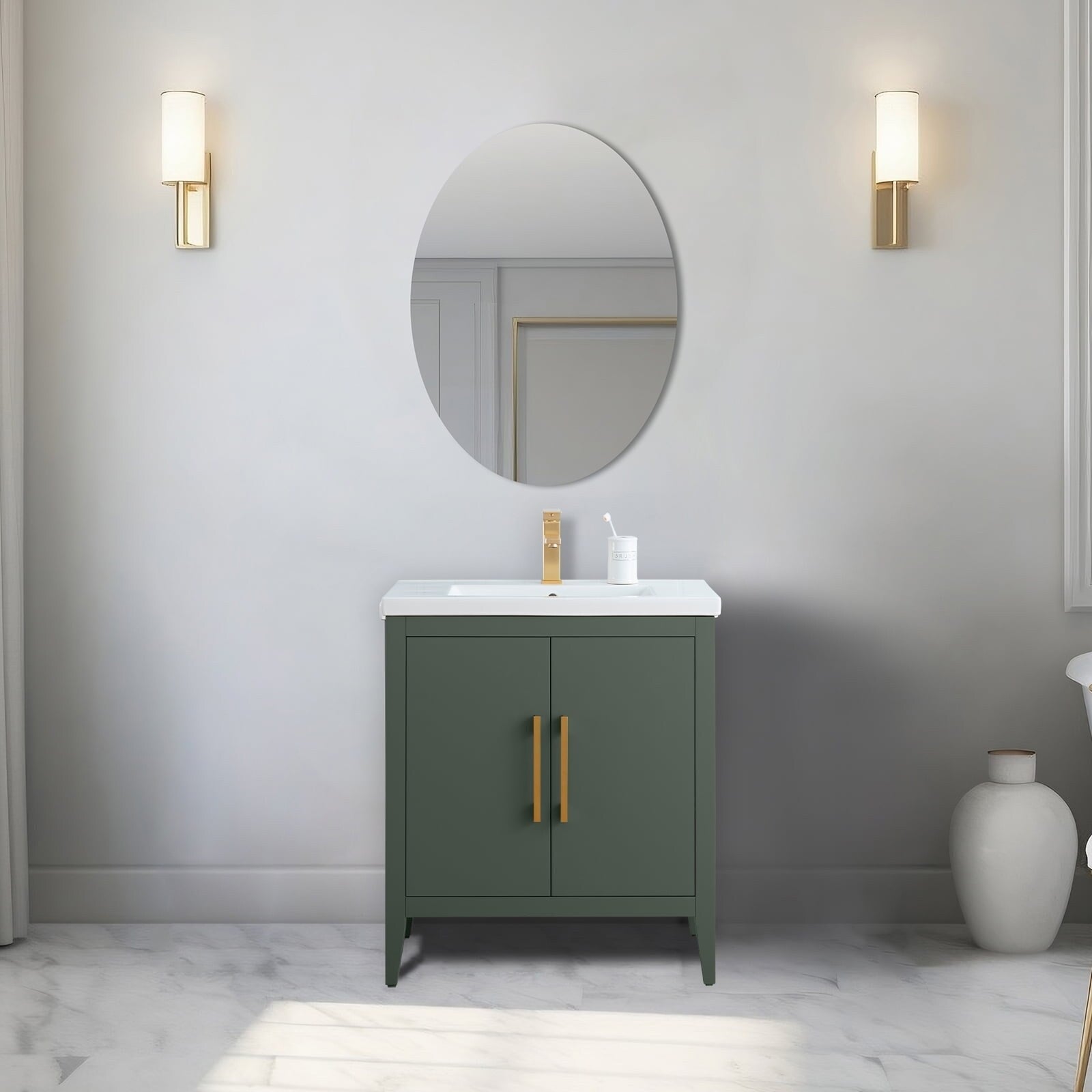 Meuble-lavabo simple Vanity Art 20, 24 ou 30 avec dessus en céramique